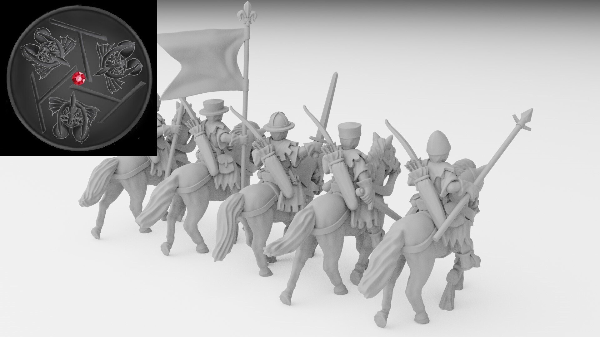 Yeomen (ilhadiel) bretonnia - wargames - resin miniatures - 28 mm - 2