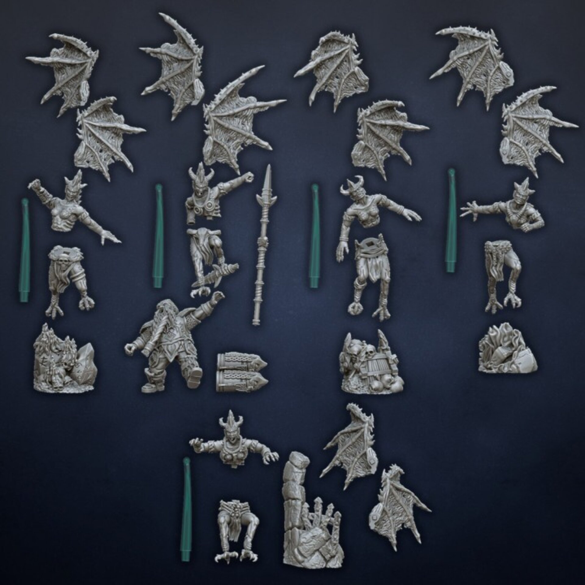 Harpies (dragons lake) beastmen - wargames - resin miniatures - 28 mm - 5