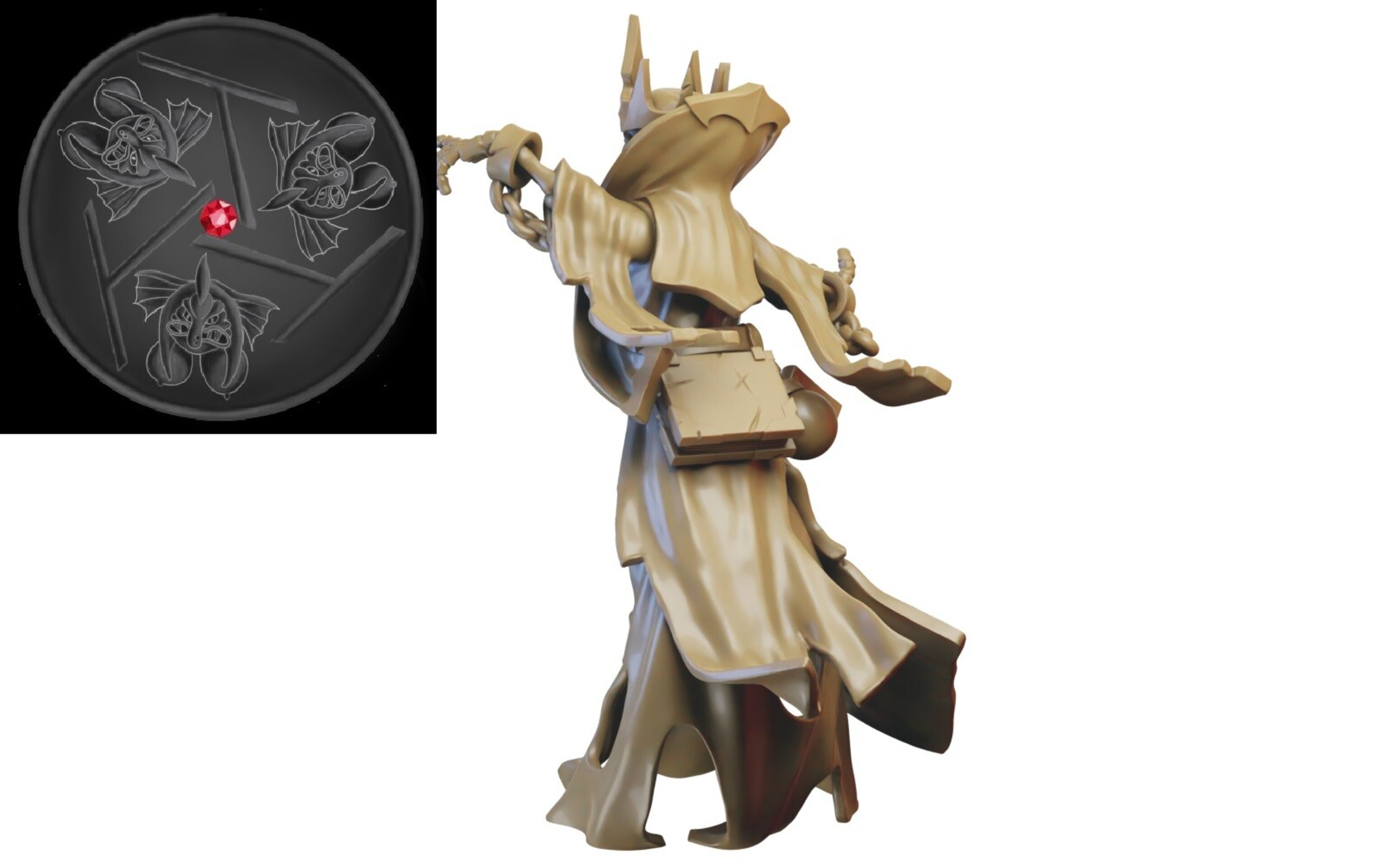 Master Necromancer on foot (ilhadiel) vampire counts - wargames - resin miniatures - 28 mm - 2