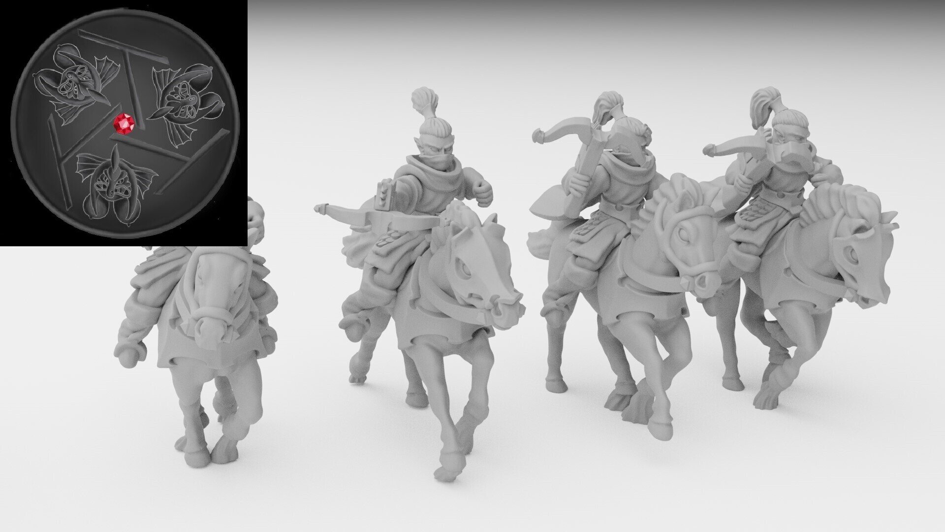 Dark Riders (ilhadiel) dark elves - wargames - resin miniatures - 28 mm - 3