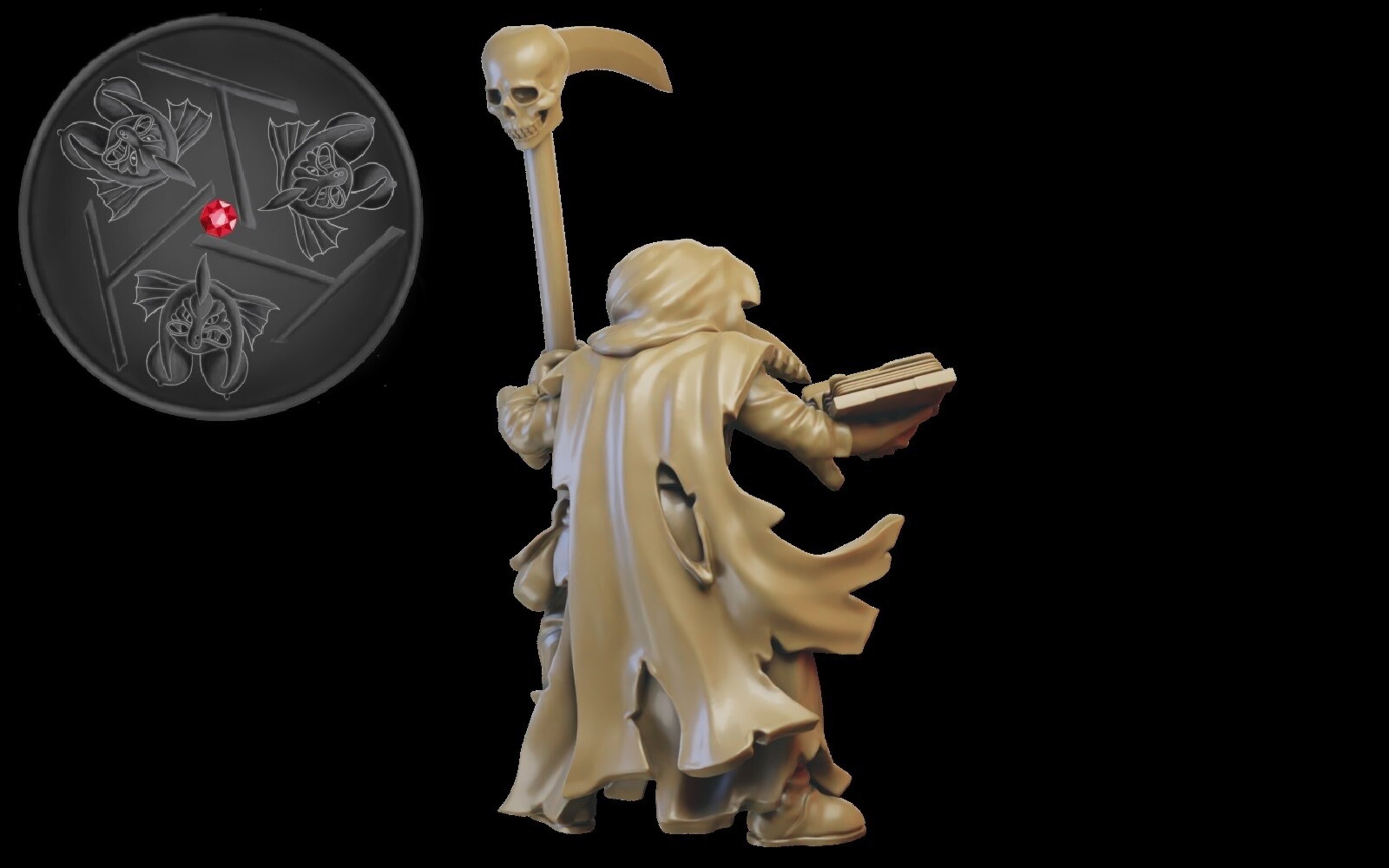 Necromancer on foot (ilhadiel) vampire counts - wargames - resin miniatures - 28 mm - 3