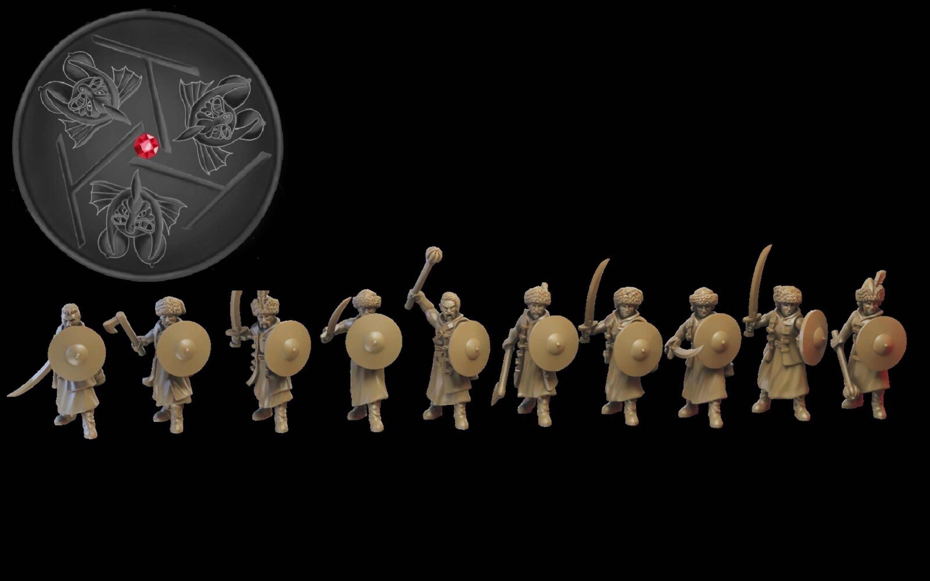 Kislev Warriors (ilhadiel) kislev - wargames - resin miniatures - 28 mm - 2