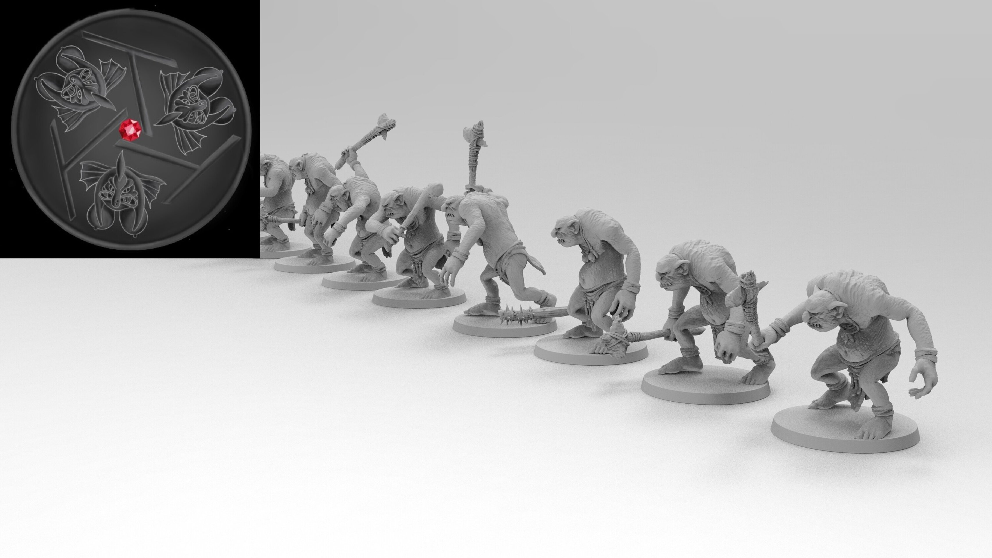 Stone Trolls (emang) orcs & goblins - wargames - resin miniatures - 28 mm - 3