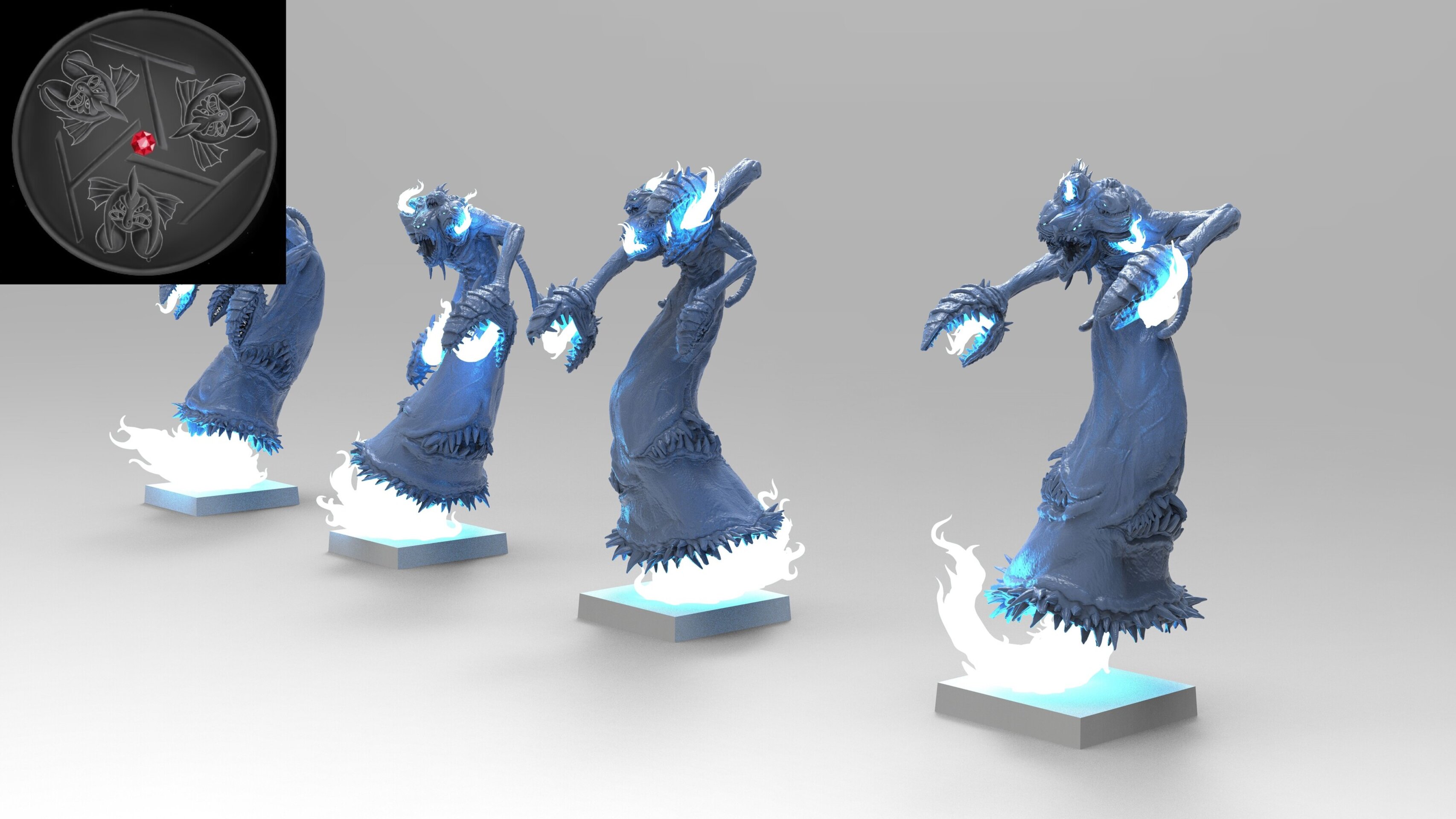 Flamers (emang) chaos daemons - wargames - resin miniatures - 28 mm - 2