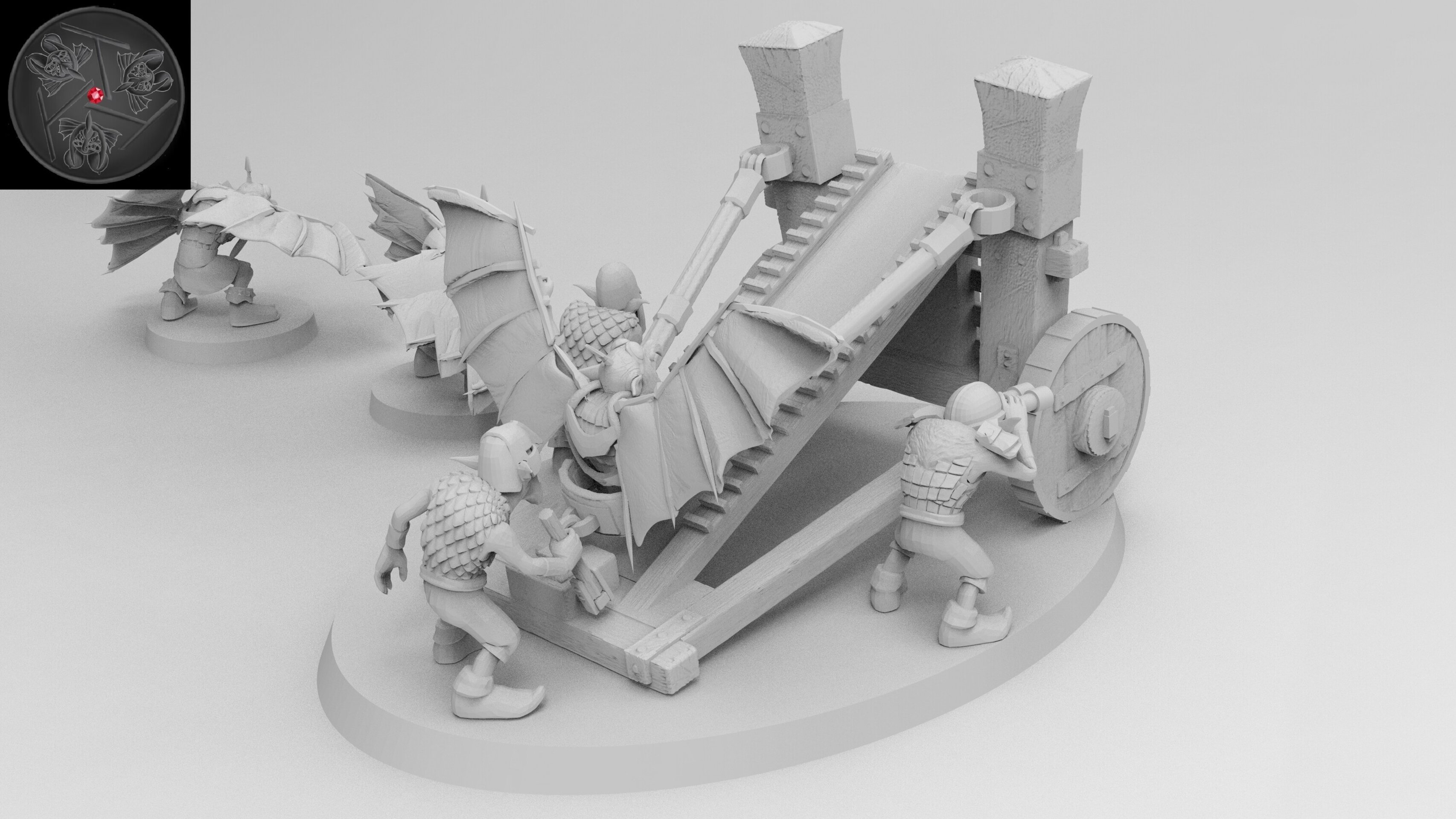 Doom Diver Catapult (emang) orcs & goblins - wargames - resin miniatures - 28 mm - 2