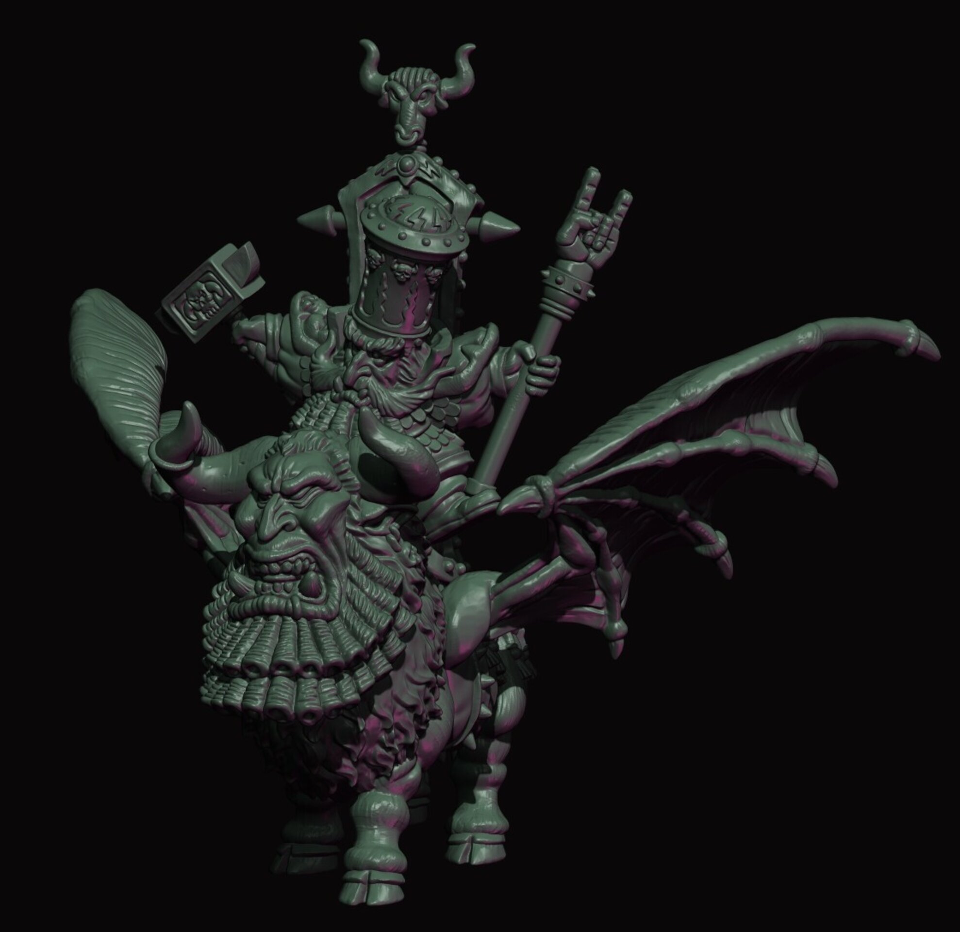 Sorcerer Prophet on Lammasu (fabelzel) chaos dwarfs oldhammer - 28 mm - 7