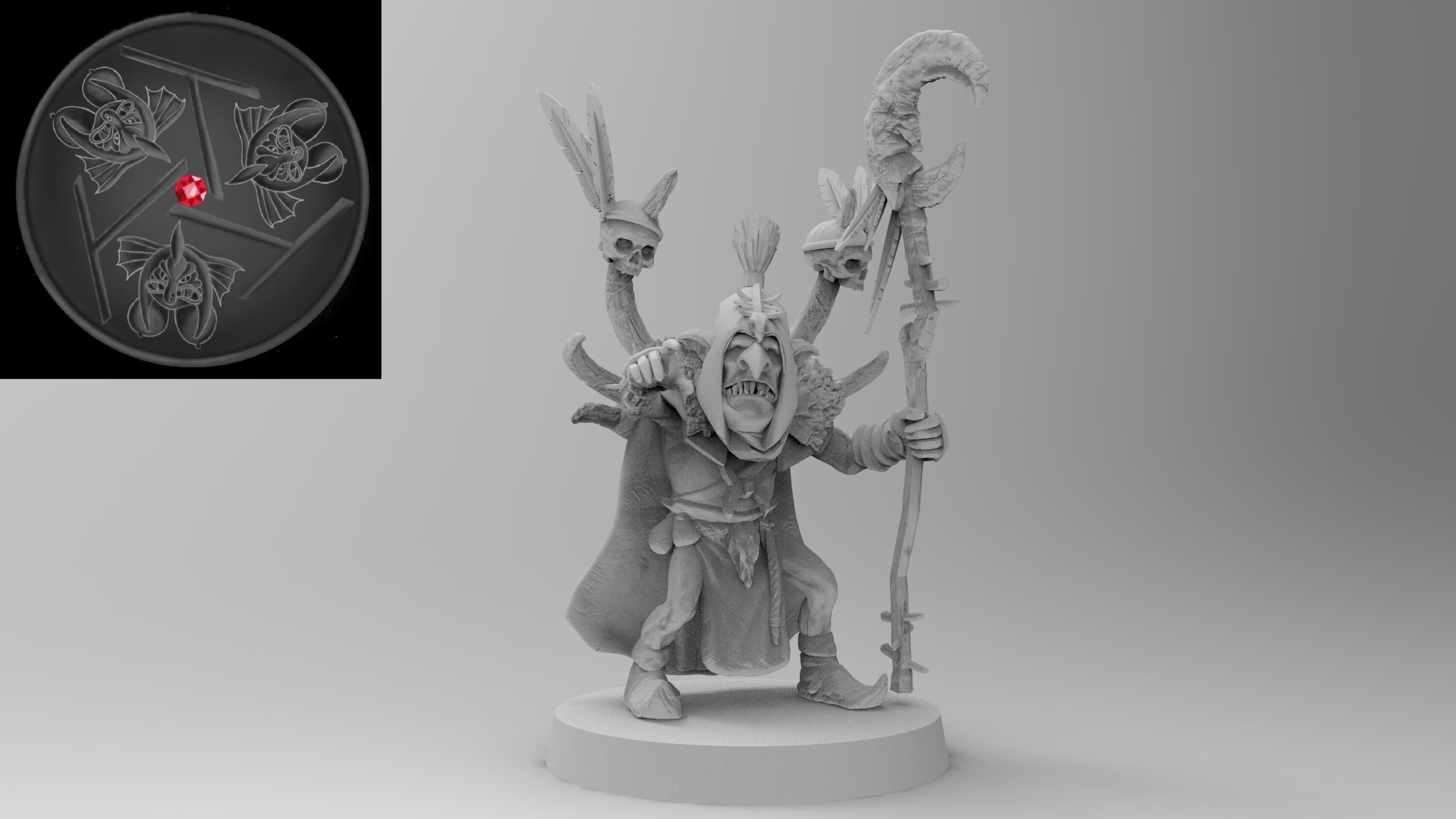 Forest Goblin Shaman (emang) orcs & goblins - wargames - resin miniatures - 28 mm - 1