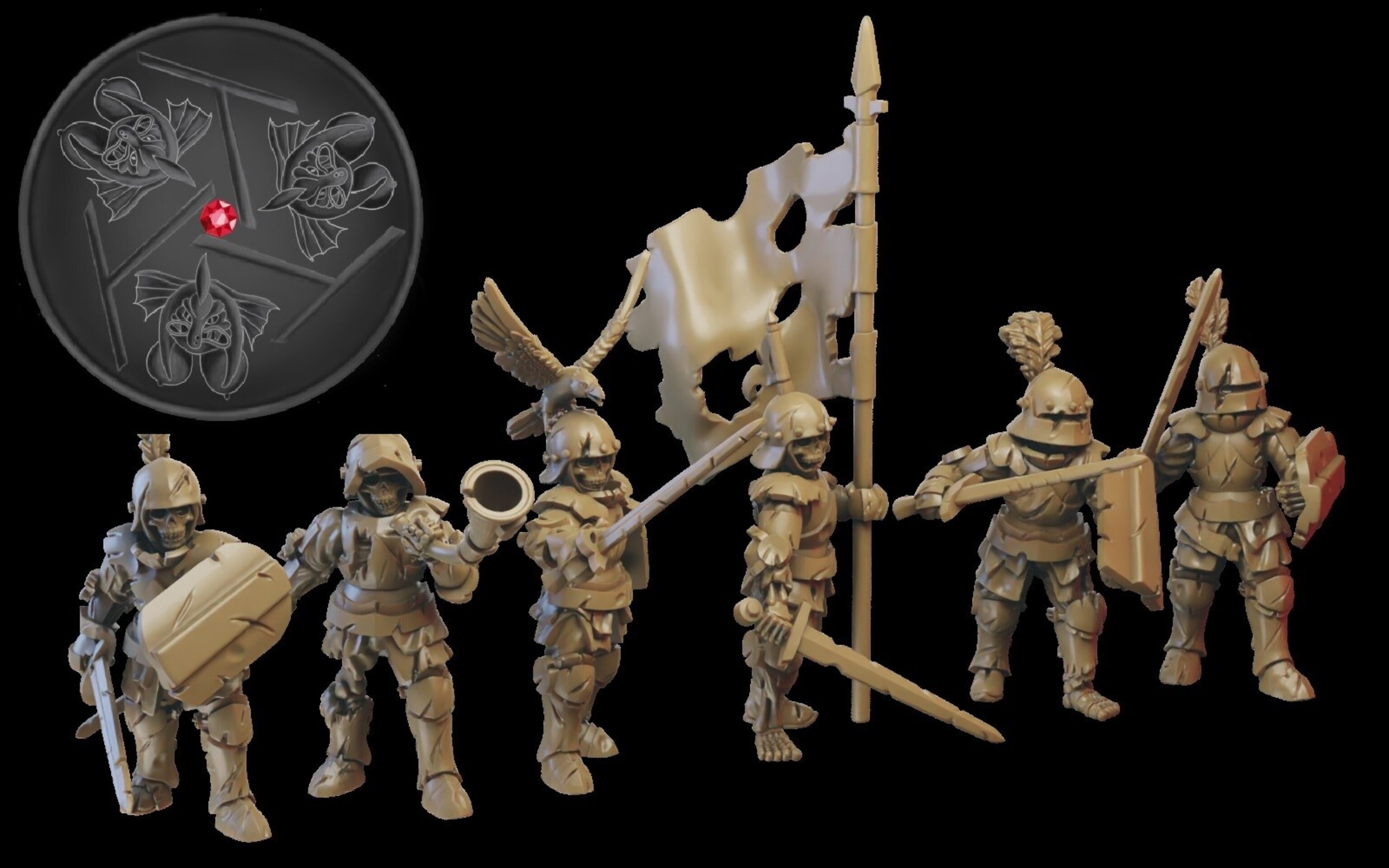 Grave Guards (ilhadiel) vampire counts - wargames - resin miniatures - 28 mm - 4