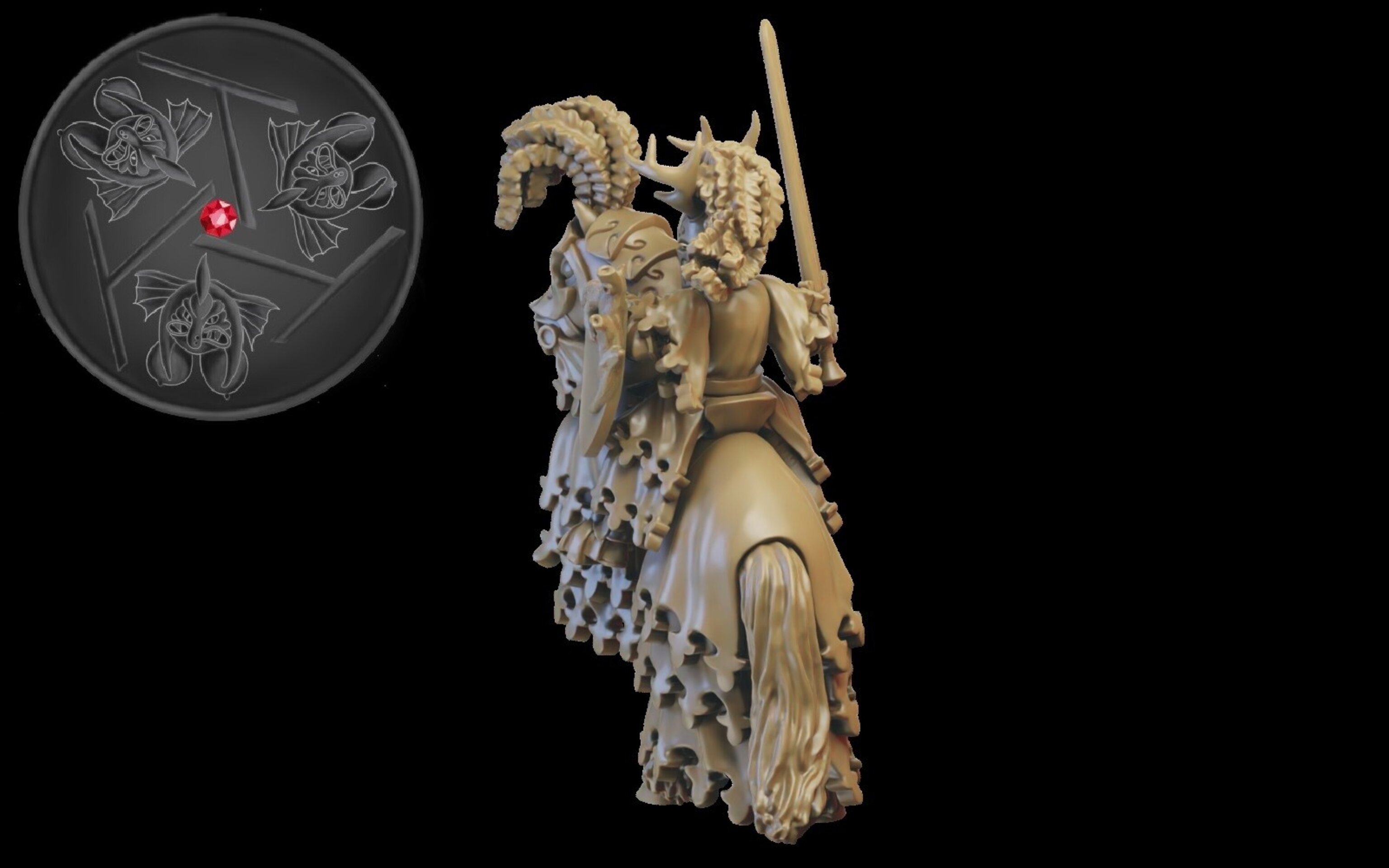 The Green Knight (ilhadiel) bretonnia - wargames - resin miniatures - 28 mm - 3