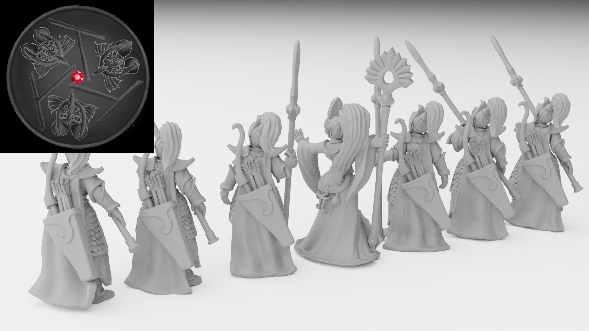 Handmaidens Of The Queen  (ilhadiel) high elves - resin miniatures - 28 mm - 2