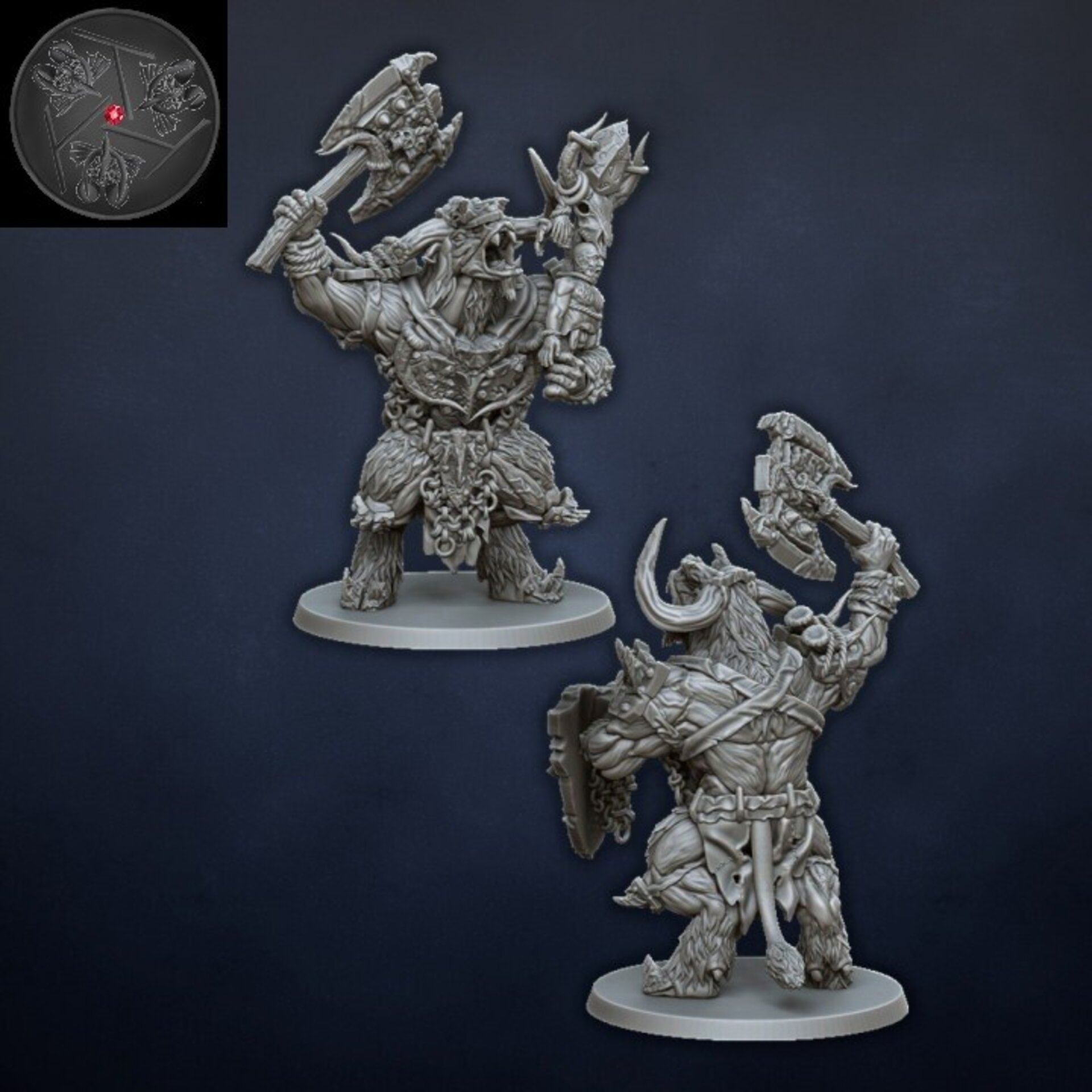 Bullgors  (dragons lake) beastmen - wargames - resin miniatures - 28 mm - 7