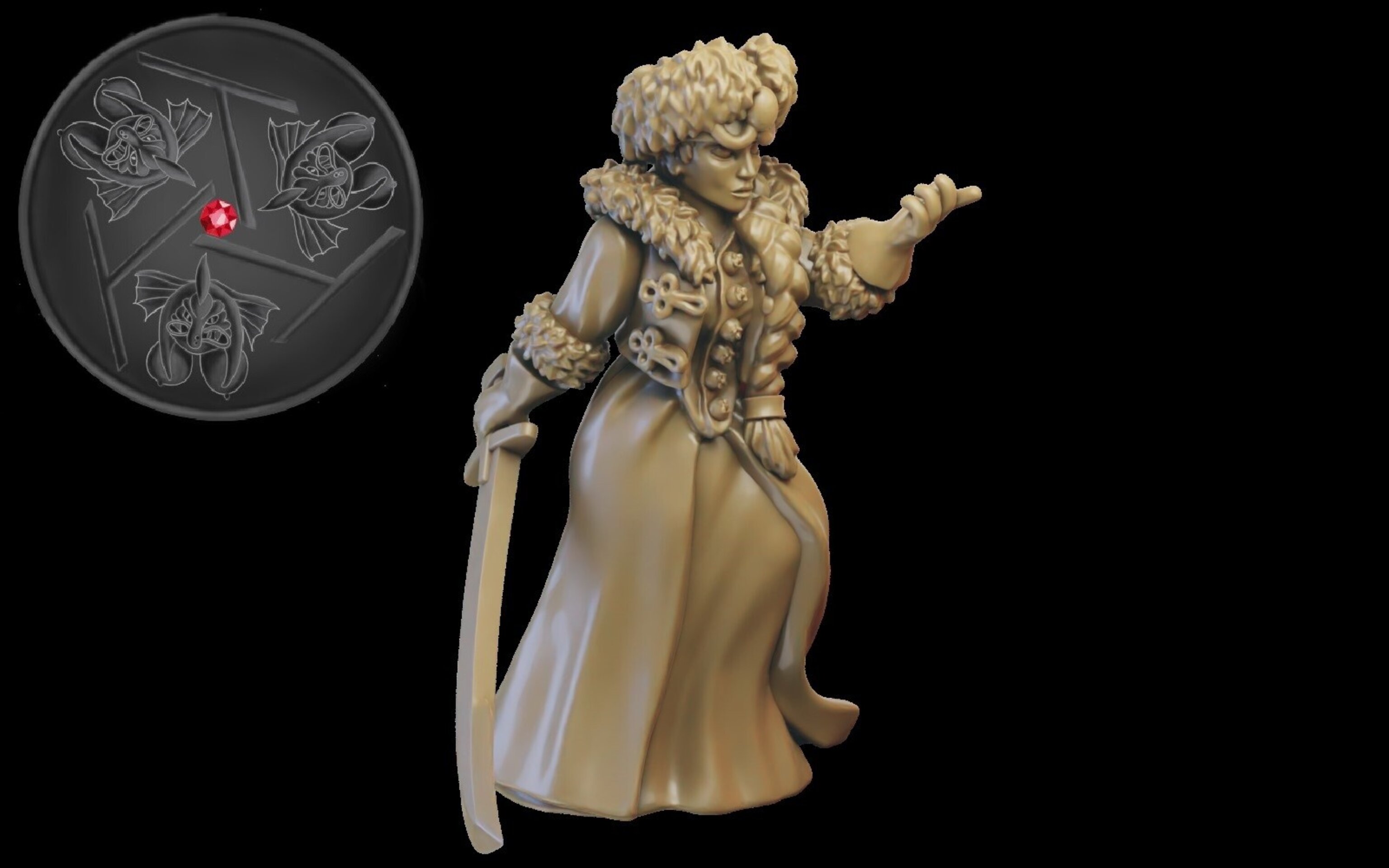 Ice Witch on foot (ilhadiel) kislev - wargames - resin miniatures - 28 mm - 1