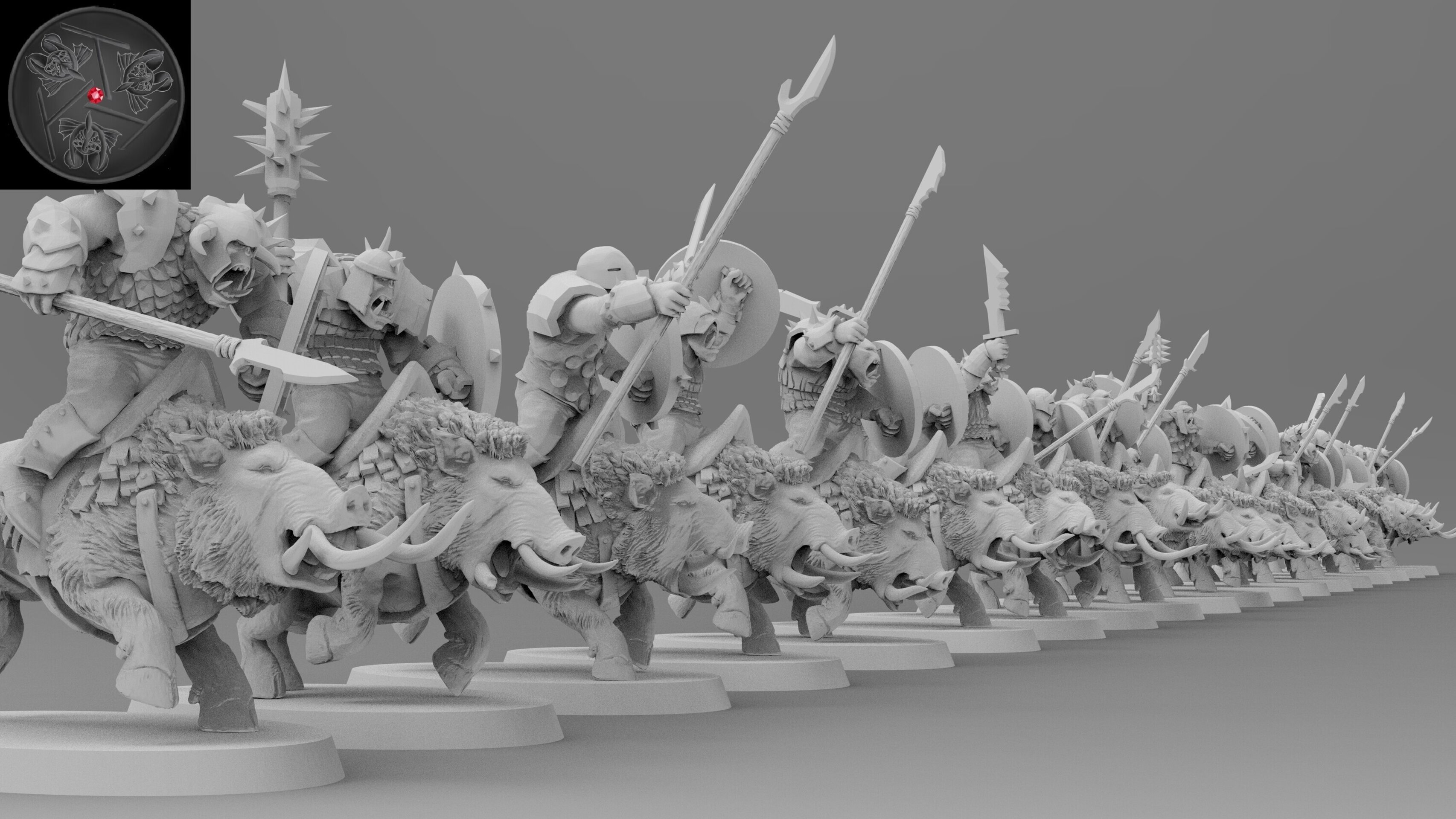 Orc Boar Boys (emang) orcs & goblins - wargames - resin miniatures - 28 mm - 3