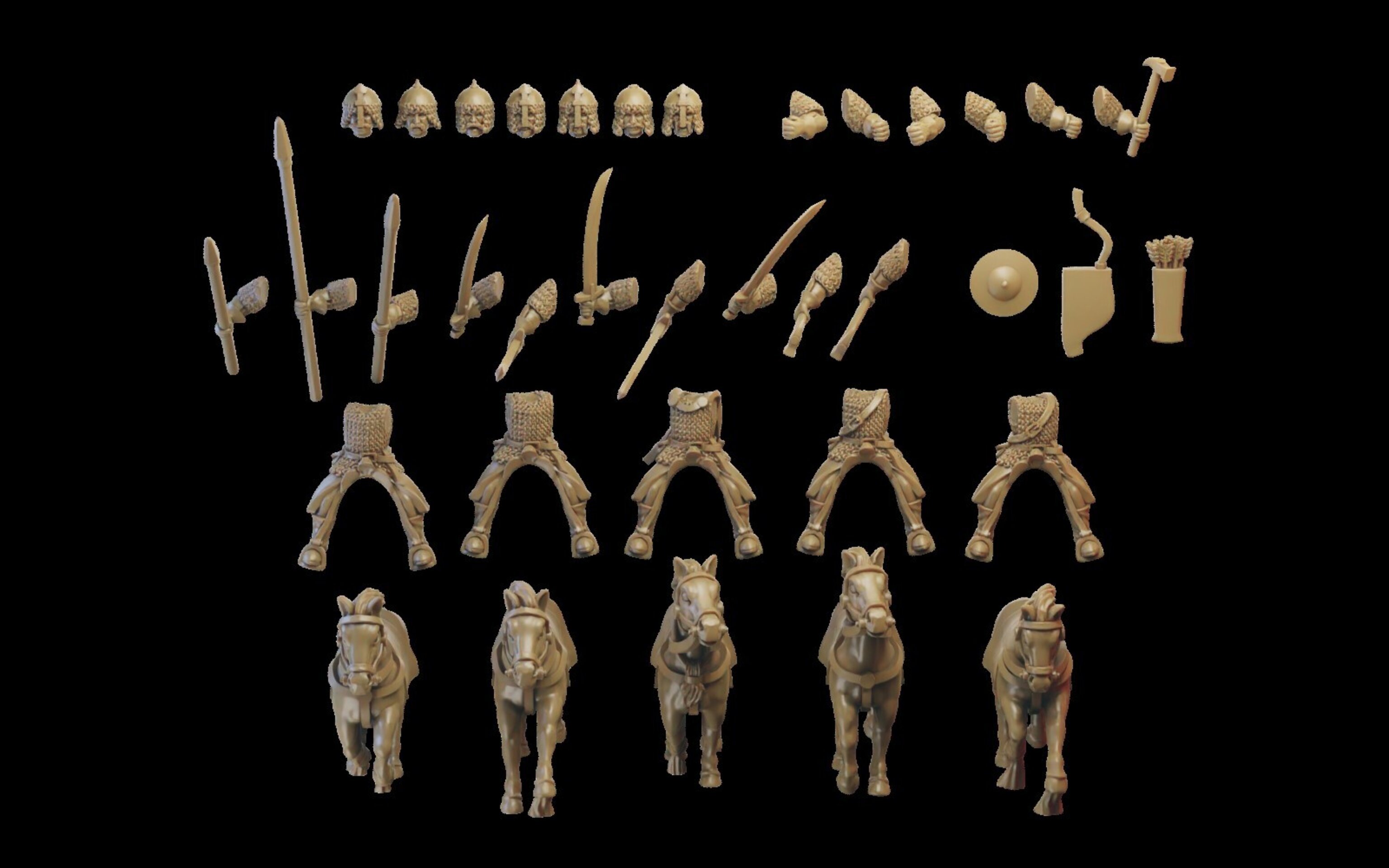 Druzhinas (ilhadiel) kislev - wargames - resin miniatures - 28 mm - 3