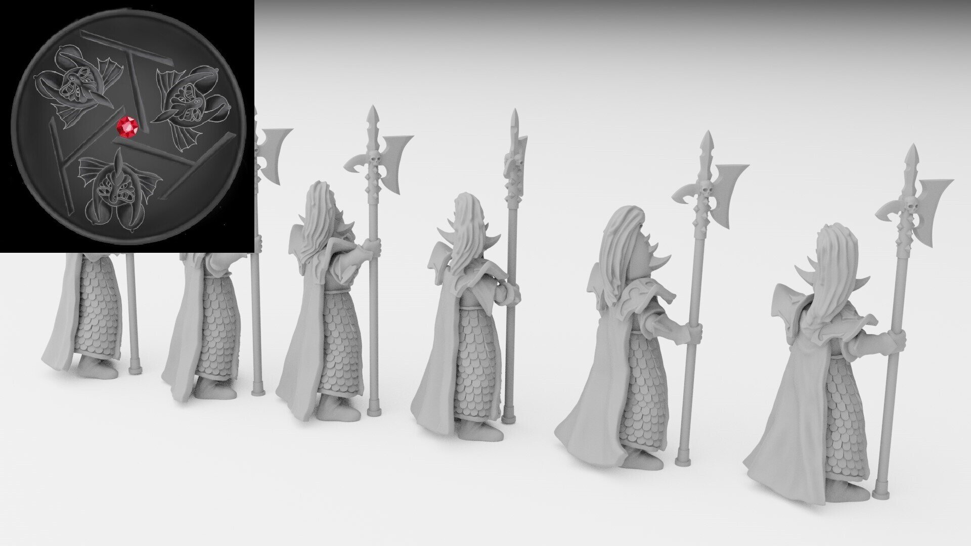 Black Guard (ilhadiel) dark elves - wargames - resin miniatures - 28 mm - 2