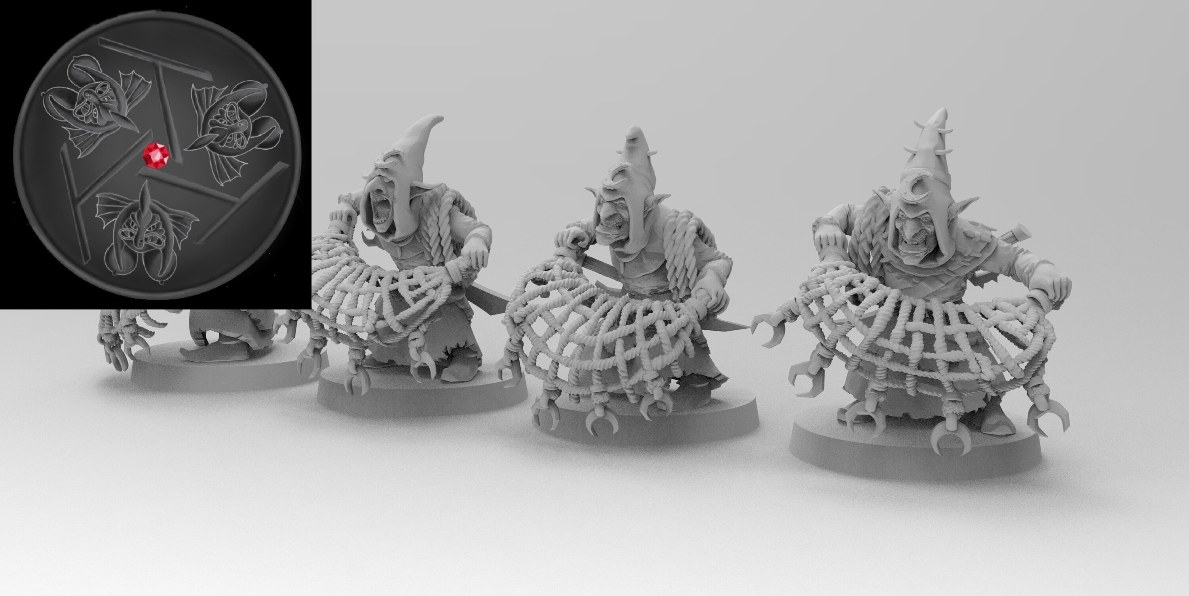 Nets Night Goblins (emang) orcs & goblins - wargames - resin miniatures - 28 mm - 3