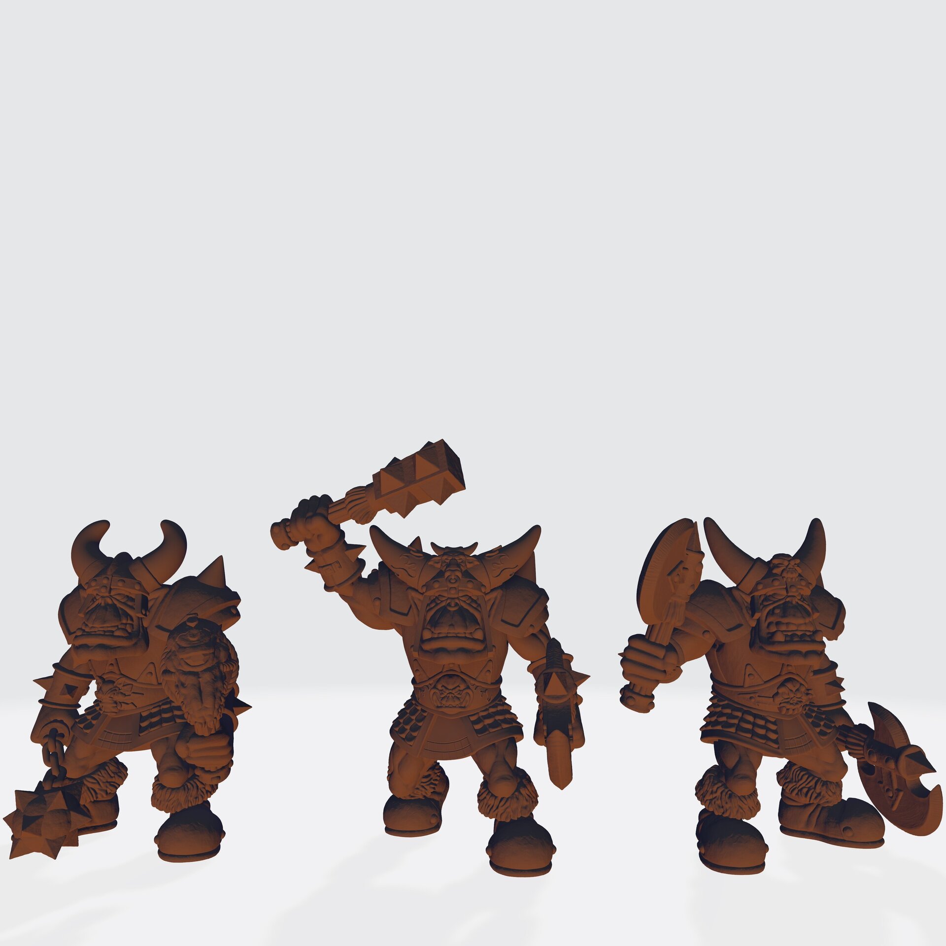 Black Orcs (fabelzel) chaos dwarfs oldhammer - resin miniature - 28 mm - 2