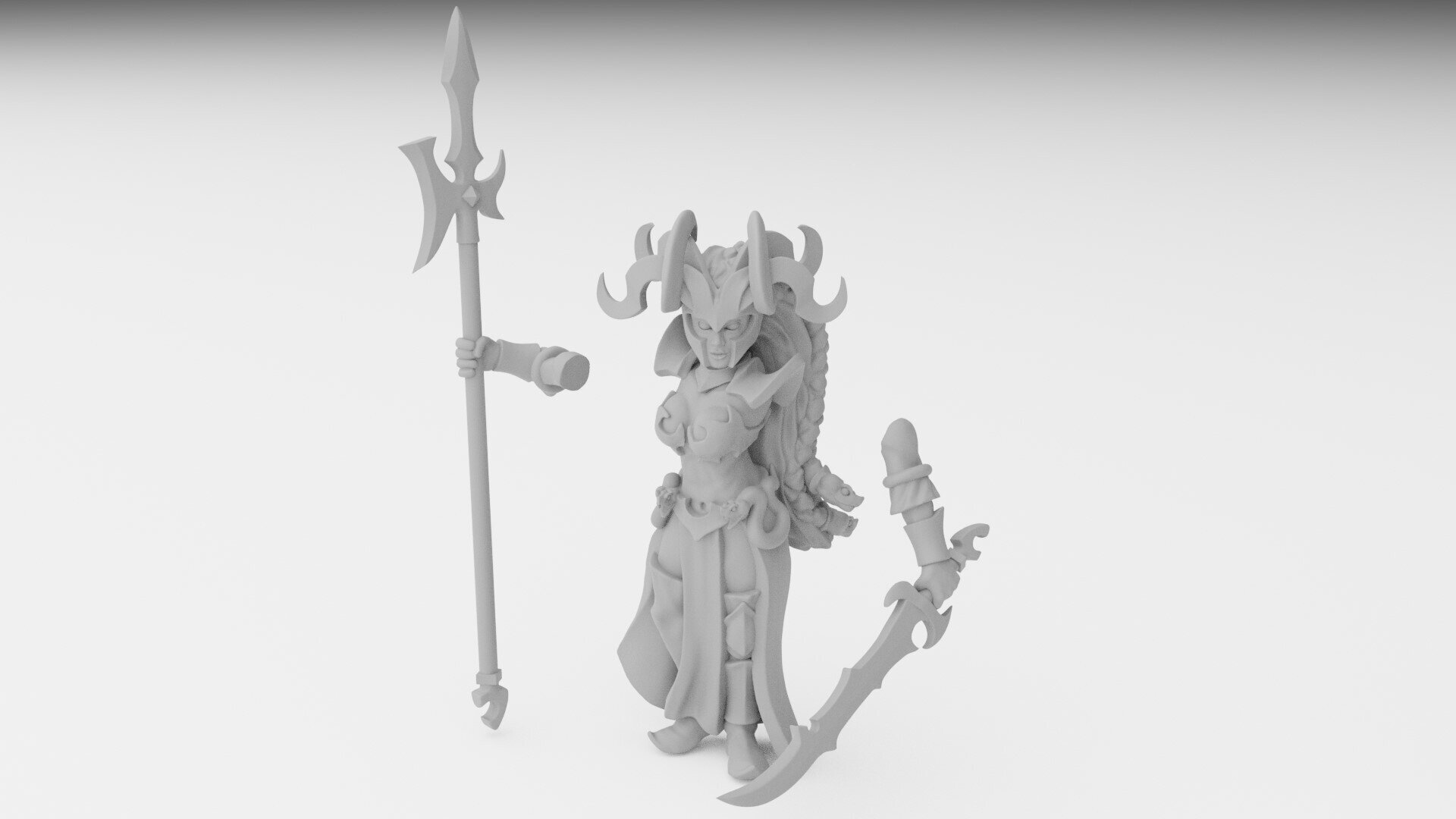 Sorceress Character (ilhadiel) dark elves - wargames - resin miniatures - 28 mm - 3