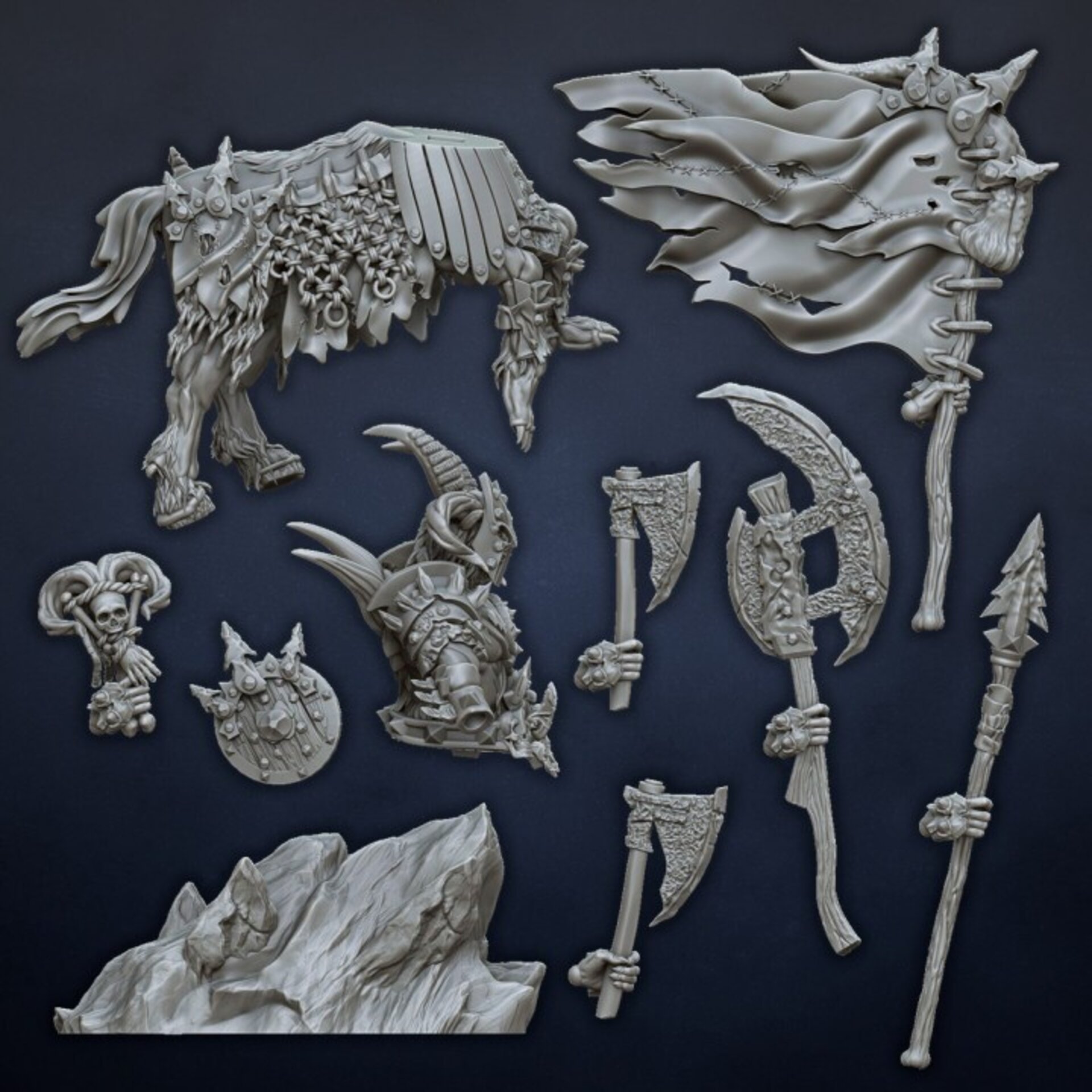 Centigor Hero (dragons lake) beastmen - wargames - resin miniatures - 28 mm - 5