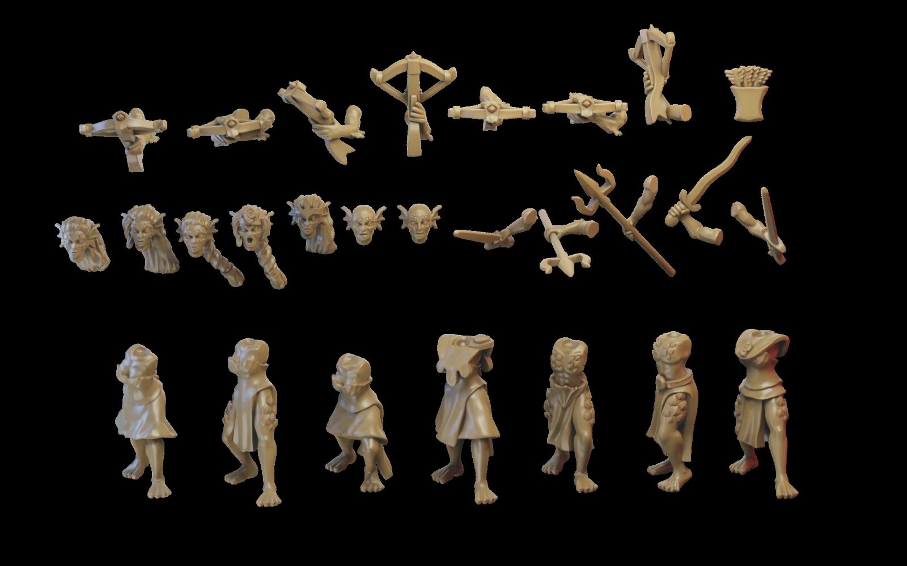 Naiad archers (ilhadiel) naiads - wargames - resin miniatures - 28 mm - 3