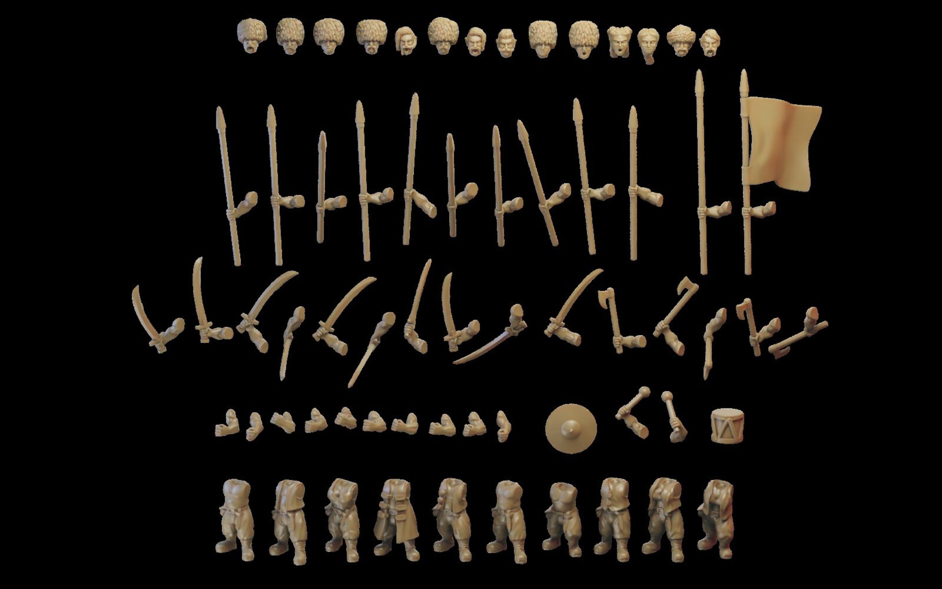 Halfling Warriors (ilhadiel) kislev - wargames - resin miniatures - 28 mm - 4