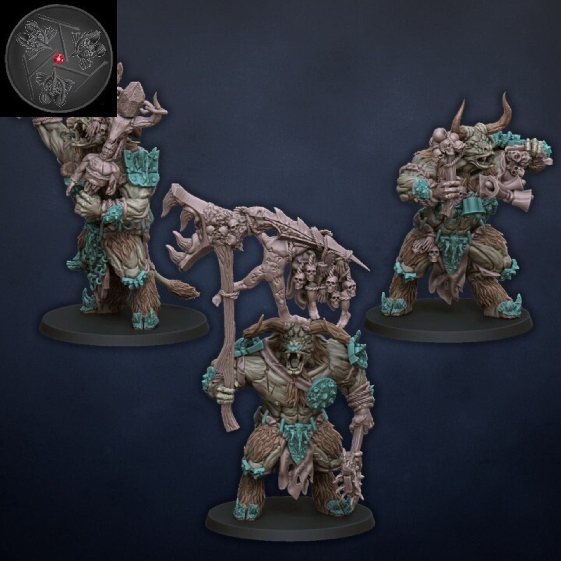 Bullgors  (dragons lake) beastmen - wargames - resin miniatures - 28 mm - 1