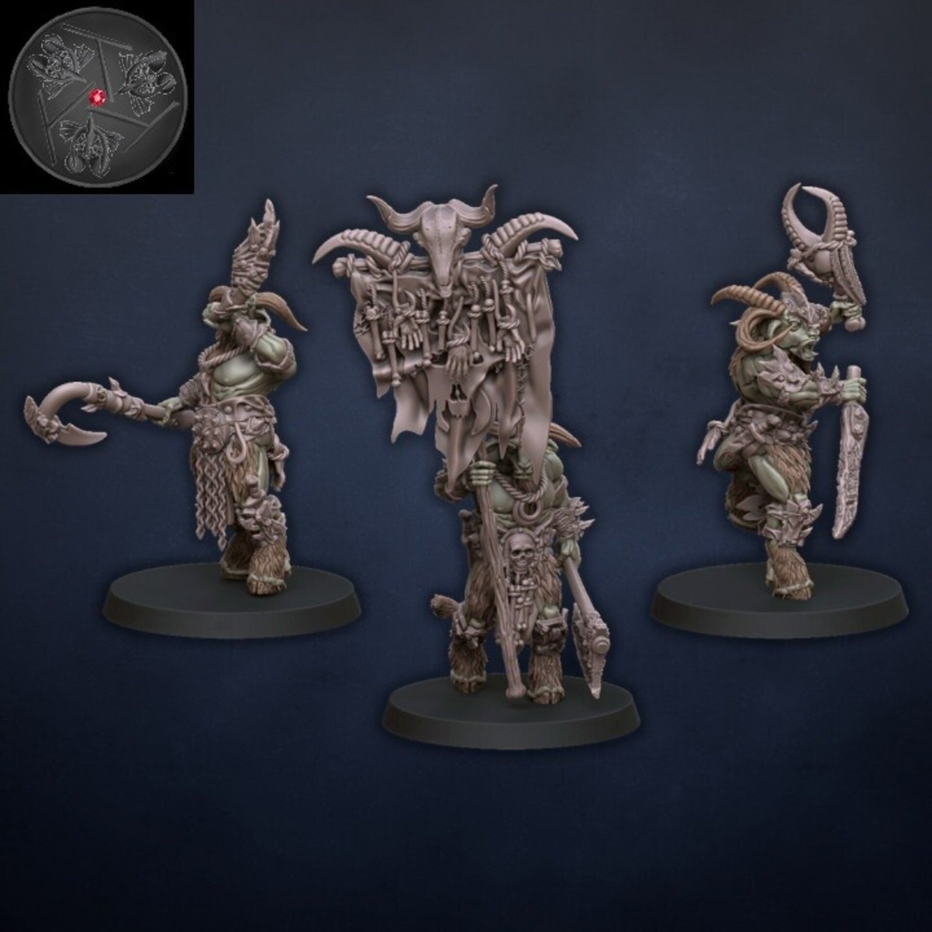 Gors (dragons lake) beastmen - wargames - resin miniatures - 28 mm - 3