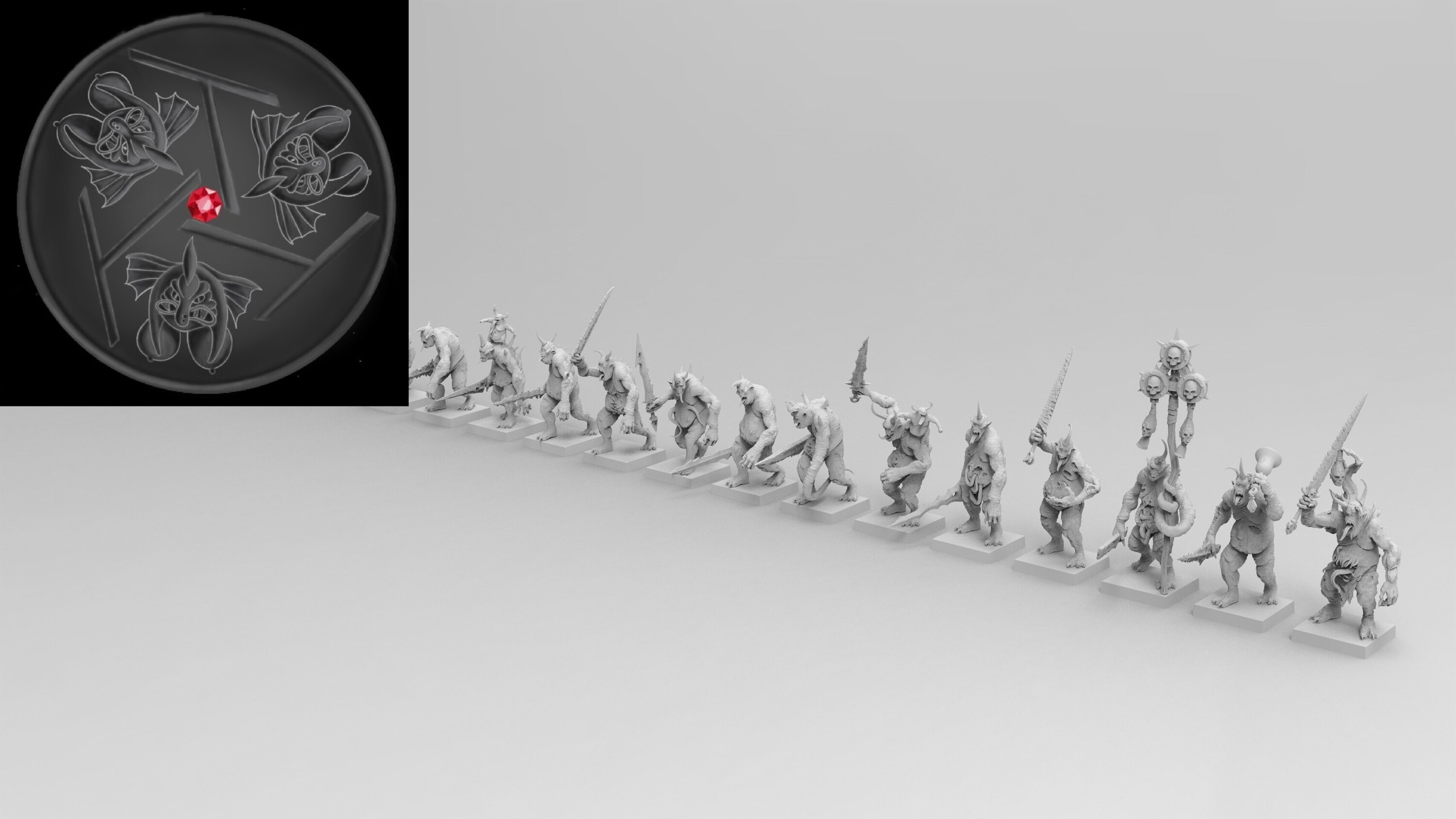 Plaguebearers (emang) chaos daemons - wargames - resin miniatures - 28 mm - 2