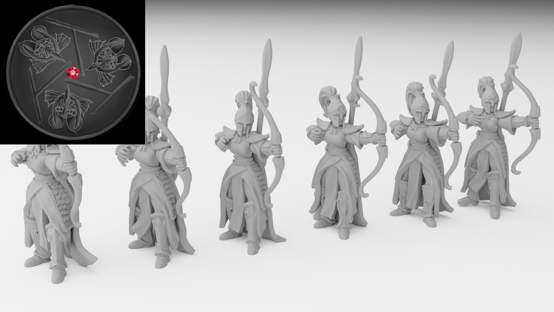 Handmaidens Of The Queen  (ilhadiel) high elves - resin miniatures - 28 mm - 3