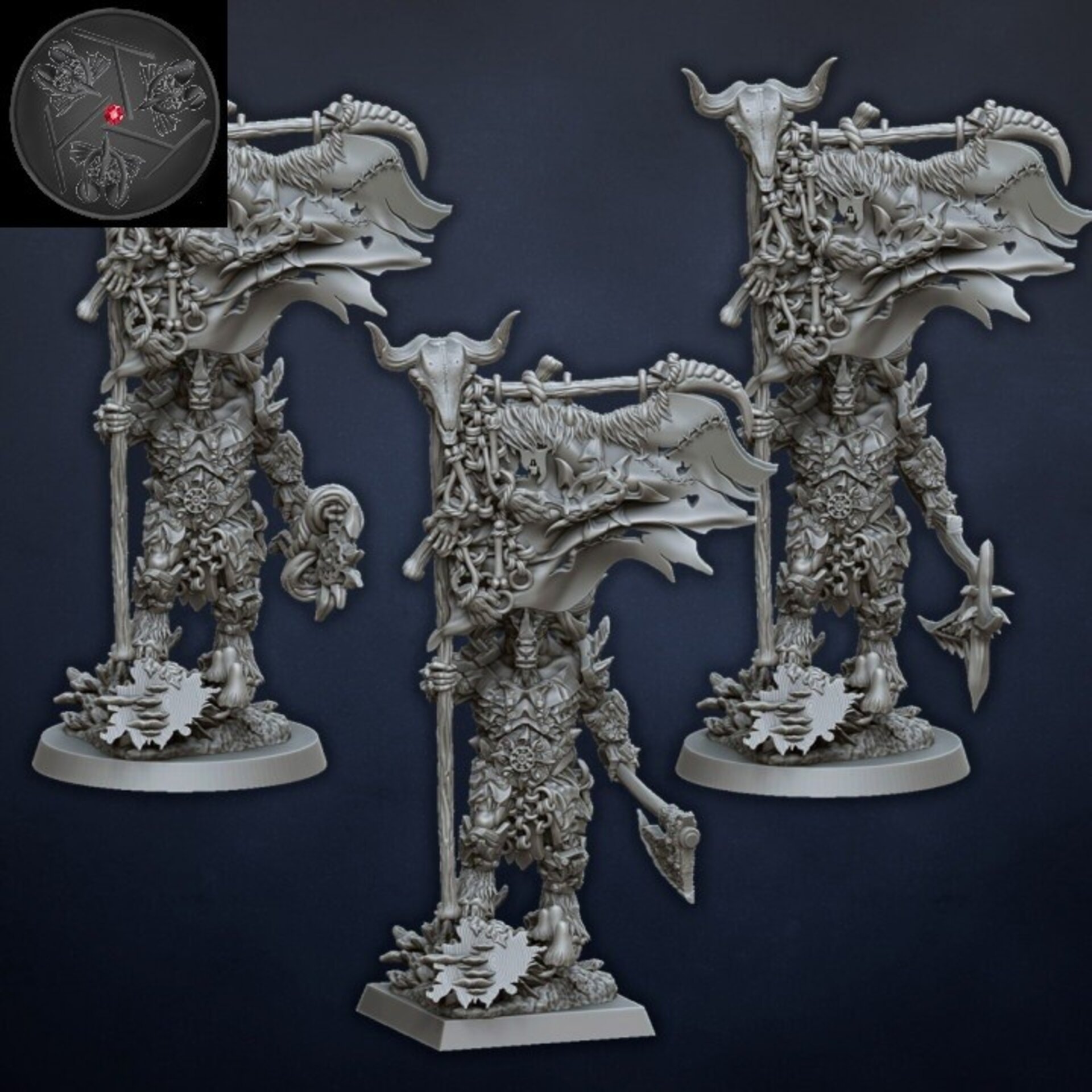 Wargor on foot (dragons lake) beastmen - wargames - resin miniatures - 28 mm - 2