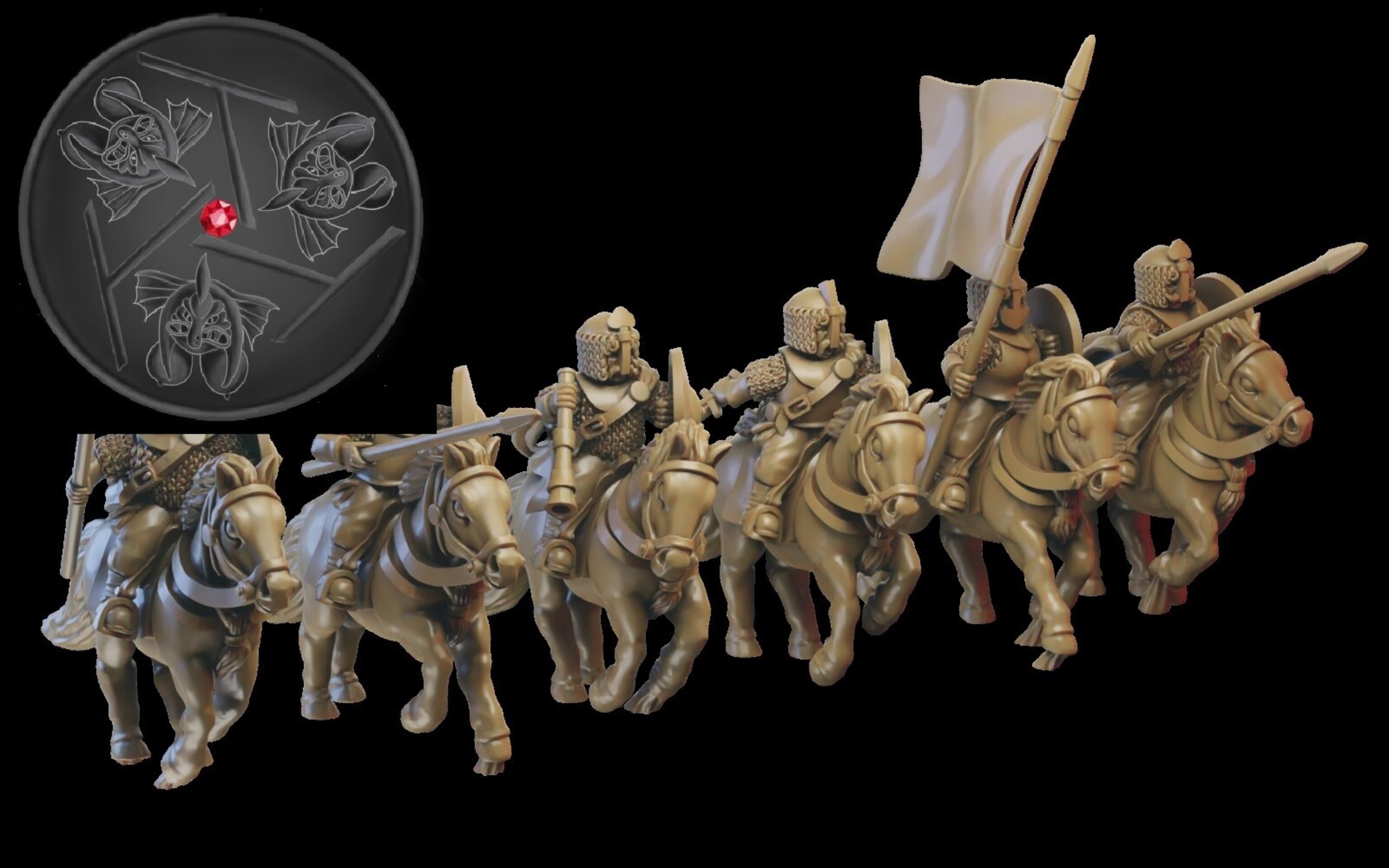 Halfling Riders (ilhadiel) kislev - wargames - resin miniatures - 28 mm - 1