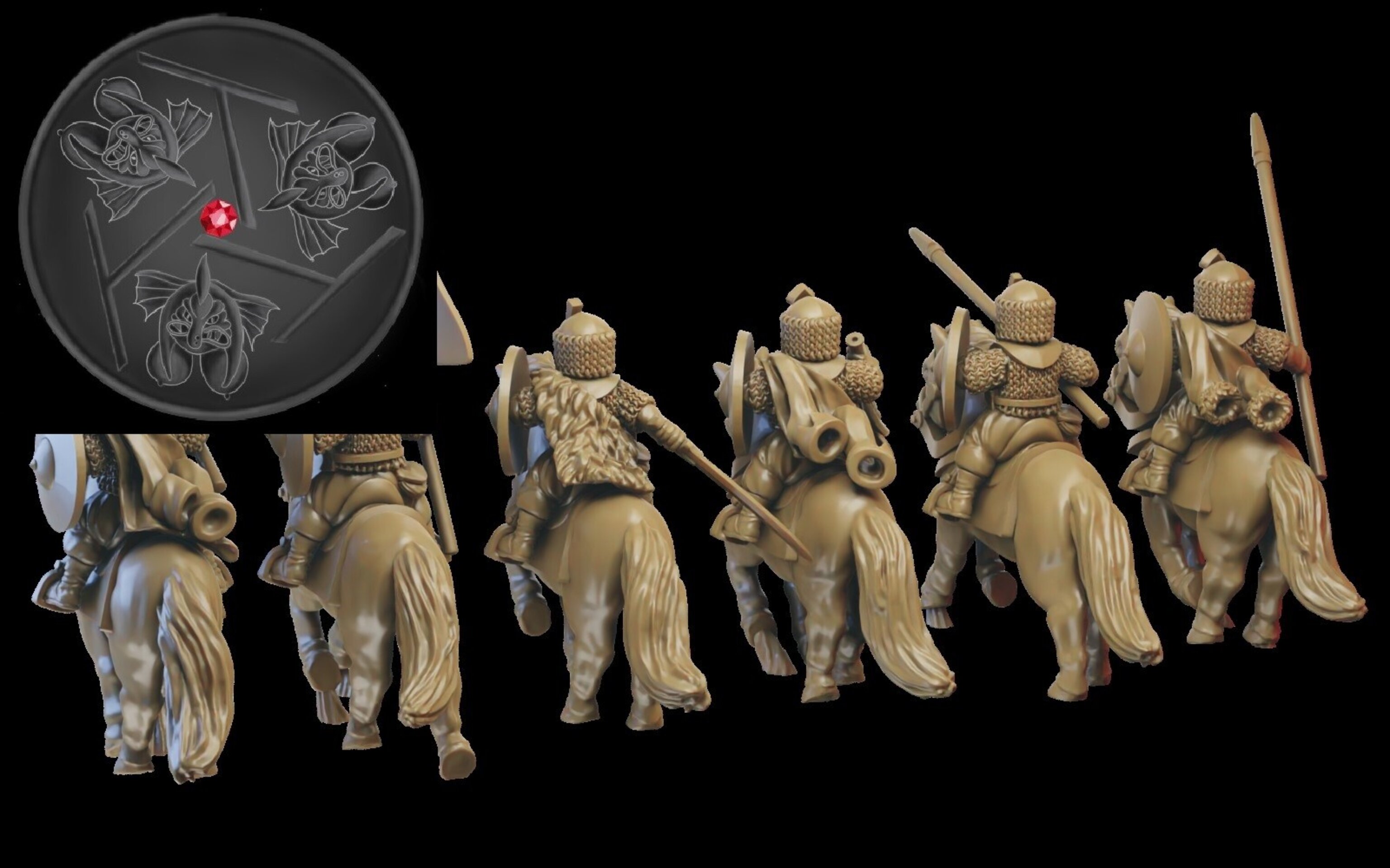 Halfling Riders (ilhadiel) kislev - wargames - resin miniatures - 28 mm - 2