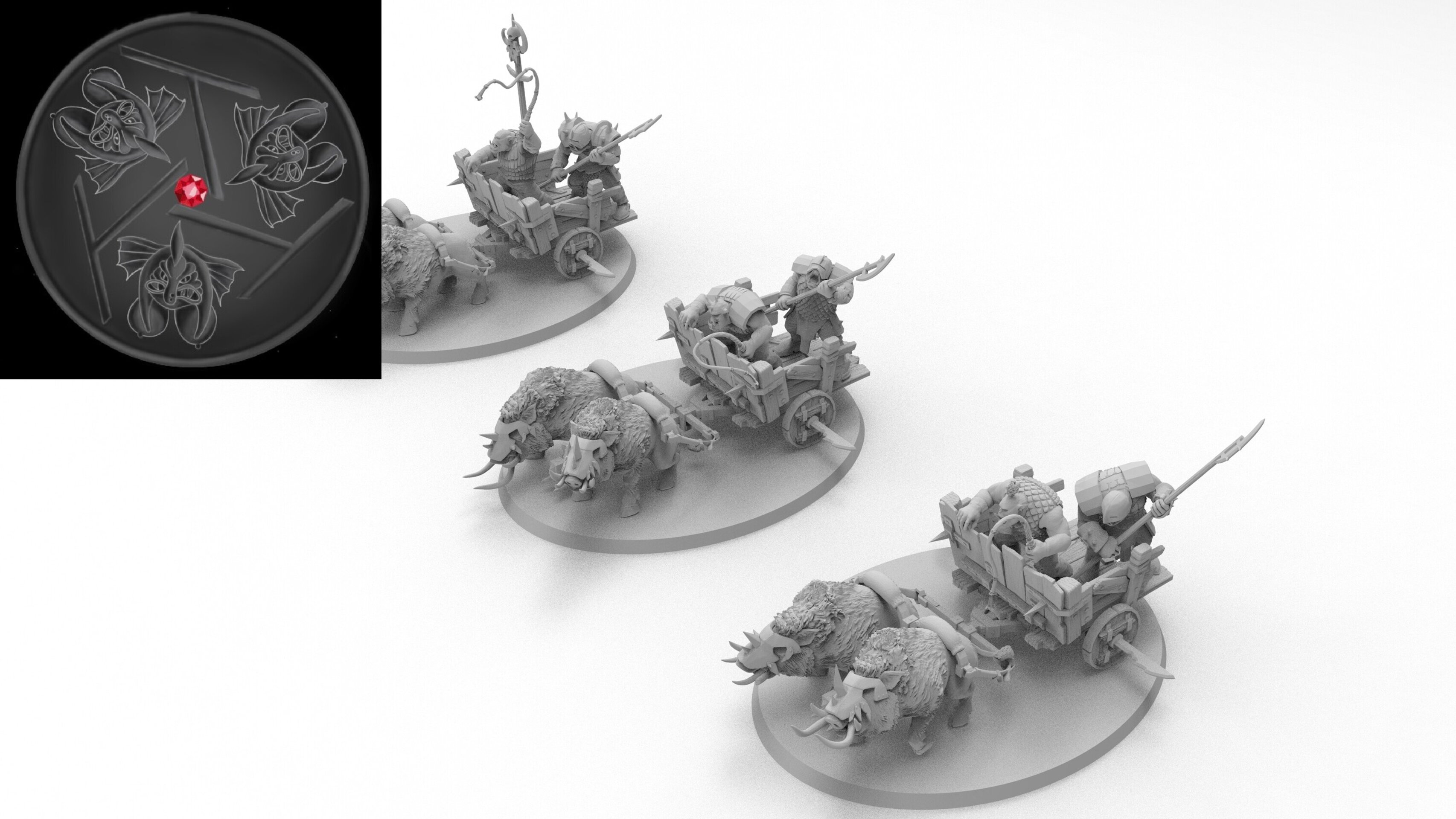 Orc Boar Chariot (emang) orcs & goblins - wargames - resin miniatures - 28 mm - 4