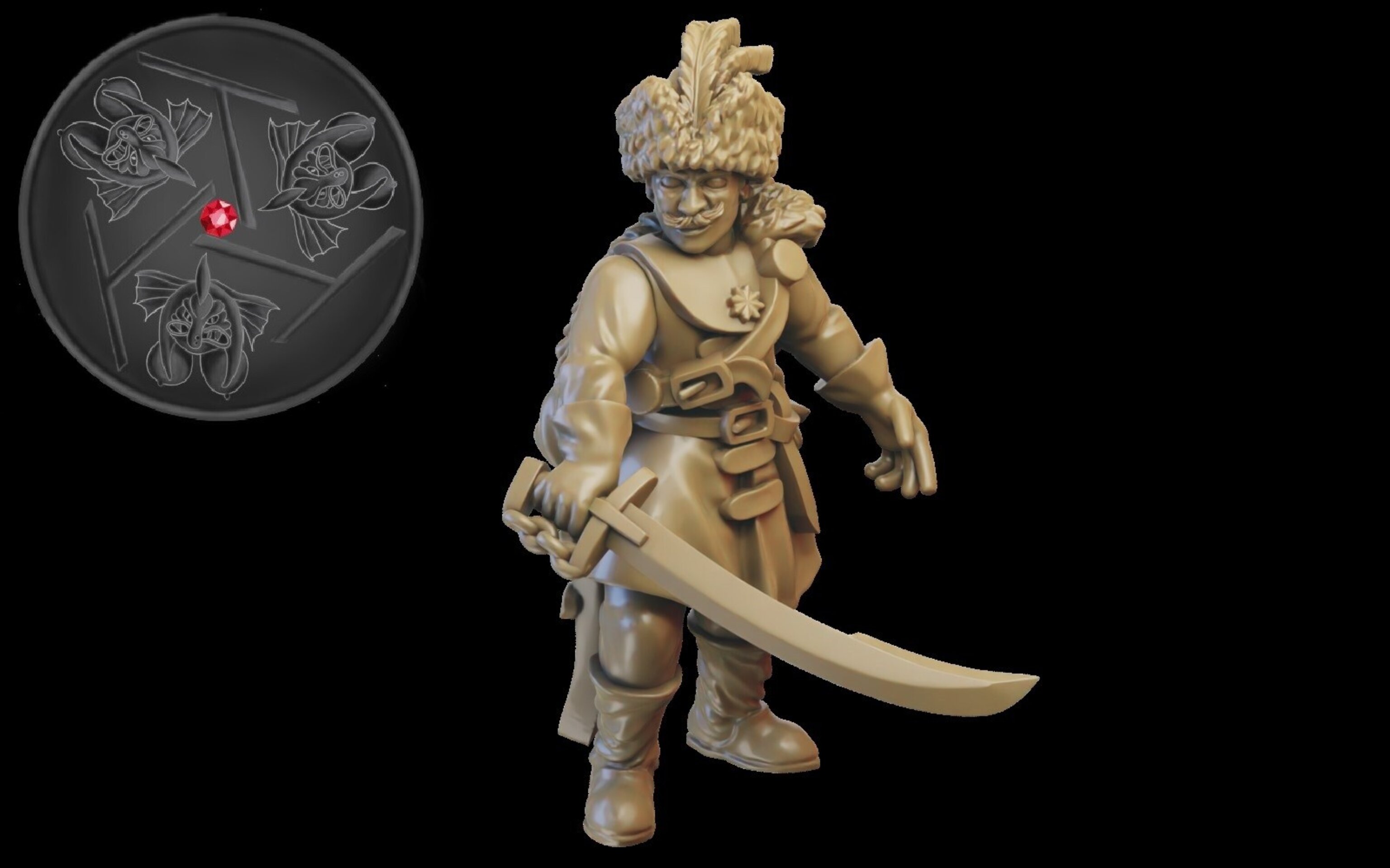 Boyar on foot (ilhadiel) kislev - wargames - resin miniatures - 28 mm - 1