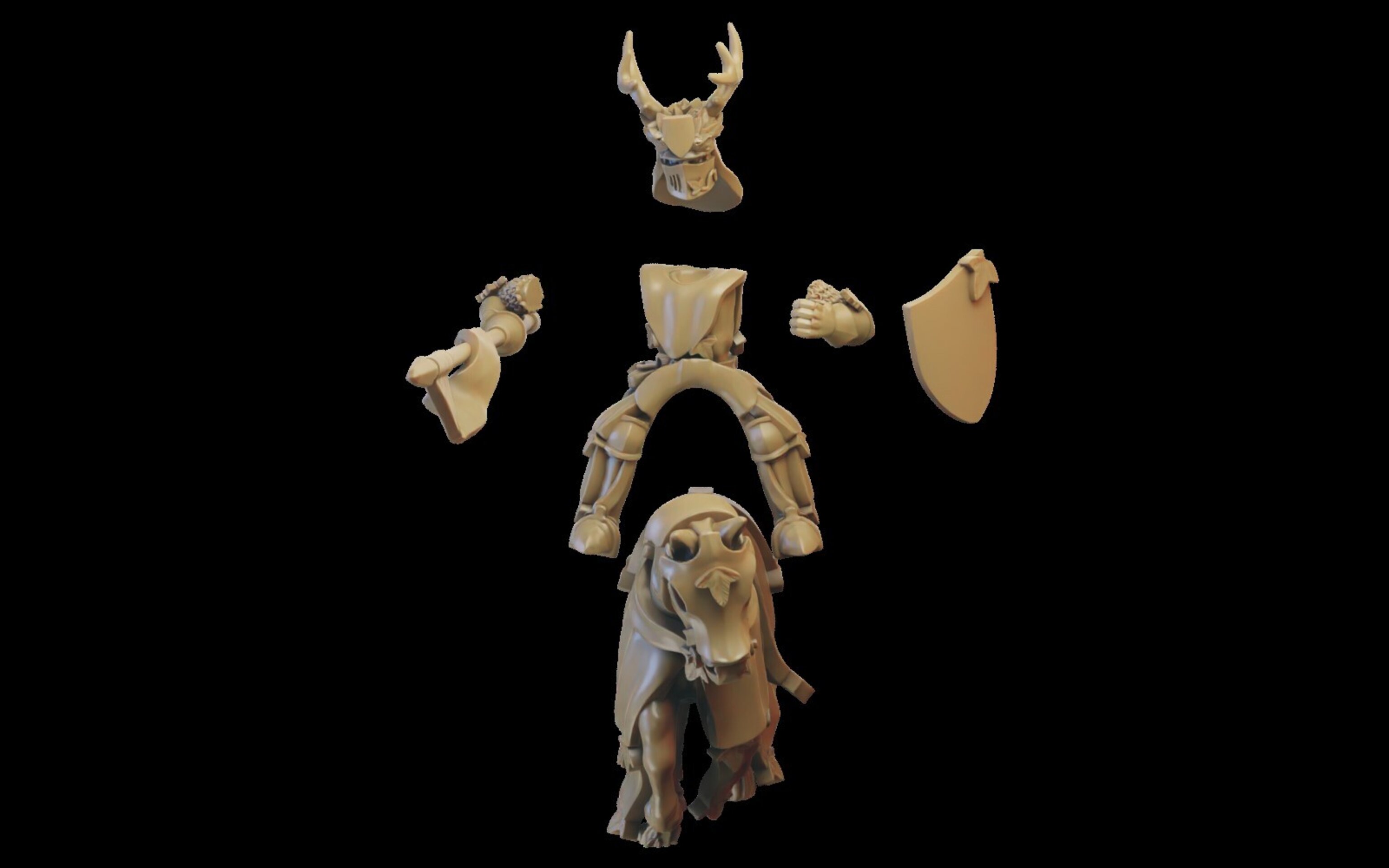 Hero on horse (ilhadiel) bretonnia - wargames - resin miniatures - 28 mm - 5