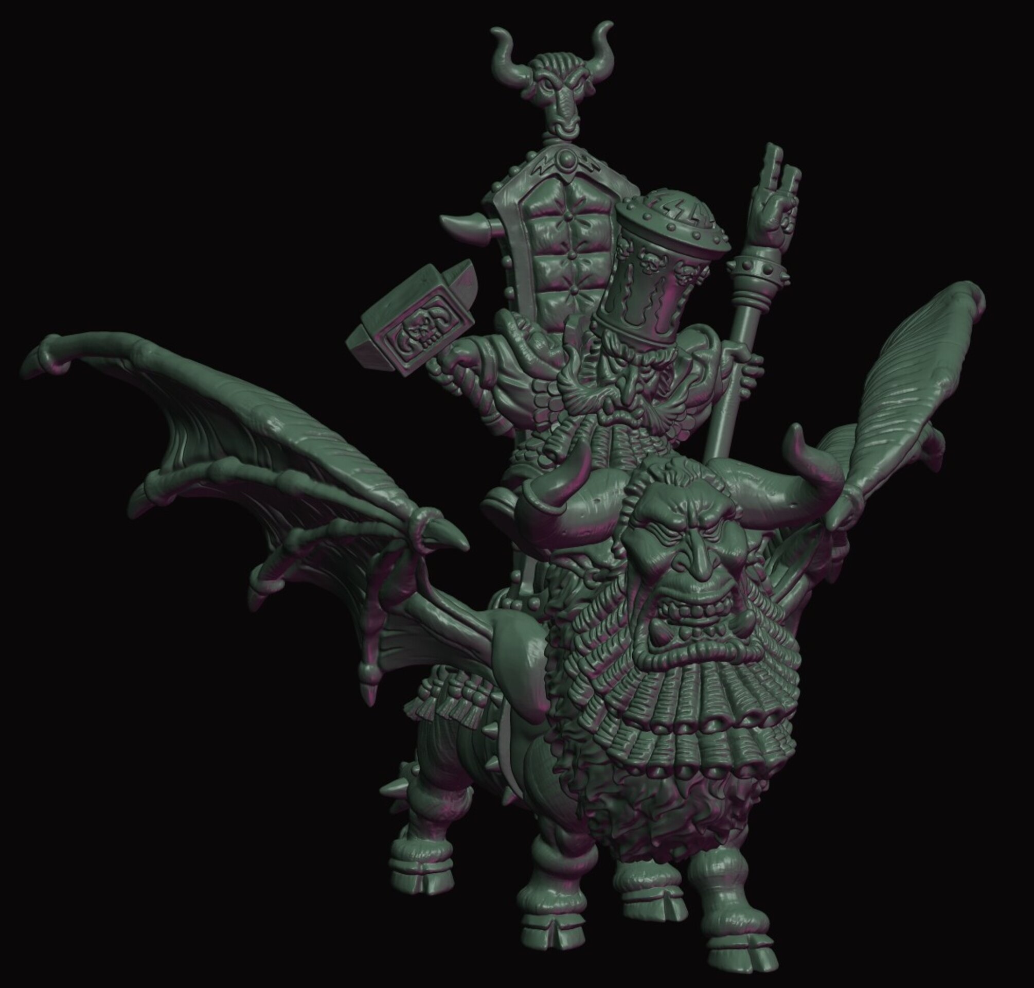 Sorcerer Prophet on Lammasu (fabelzel) chaos dwarfs oldhammer - 28 mm - 9