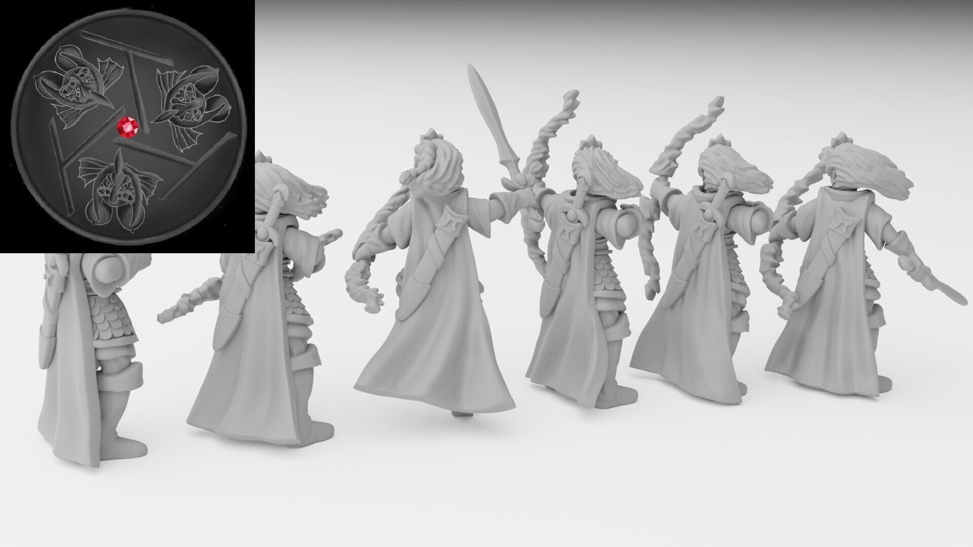 Sisters (ilhadiel) high elves - wargames - resin miniatures - 28 mm - 3