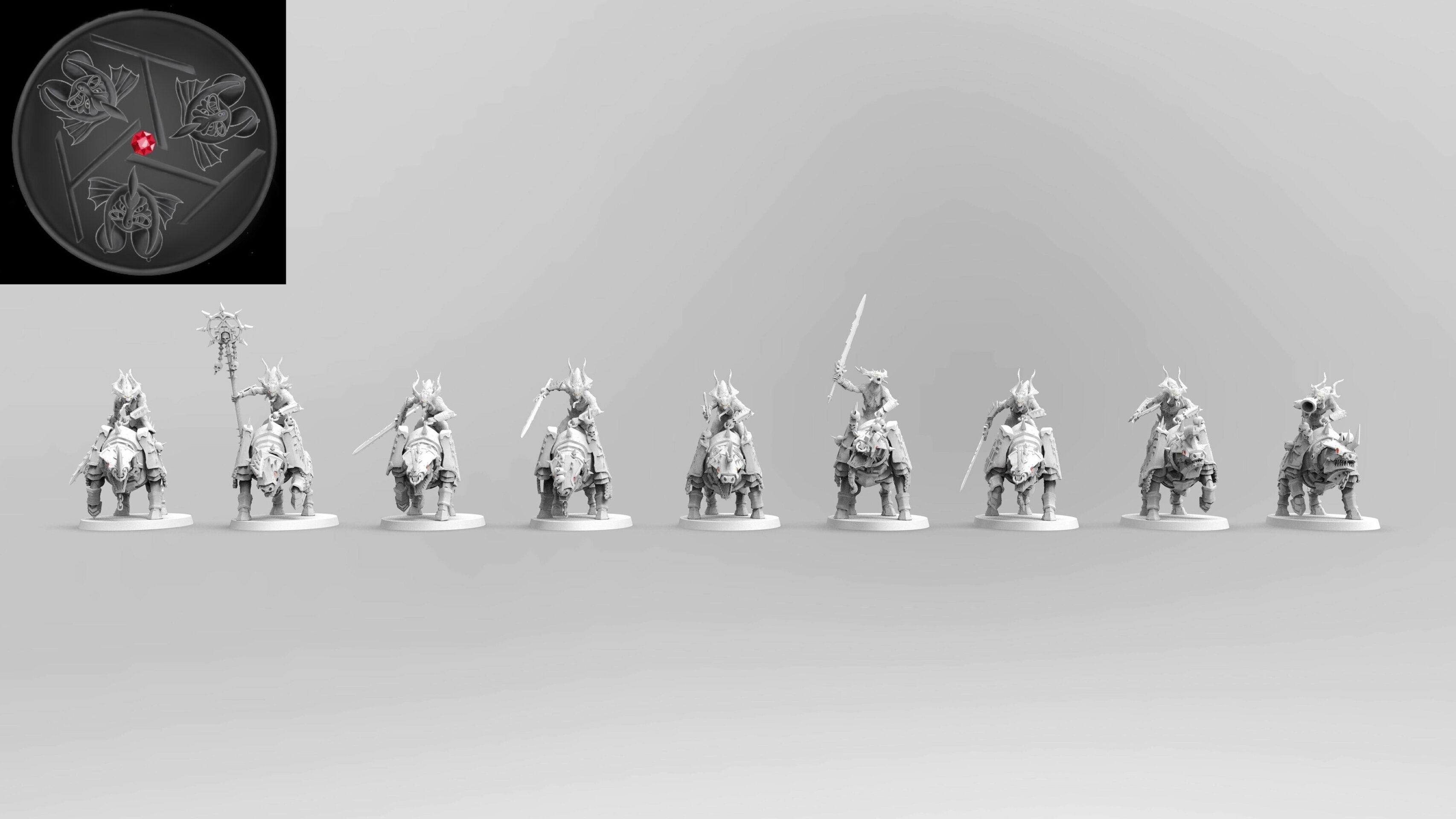 Bloodcrushers  (emang) chaos daemons - wargames - resin miniatures - 28 mm - 3