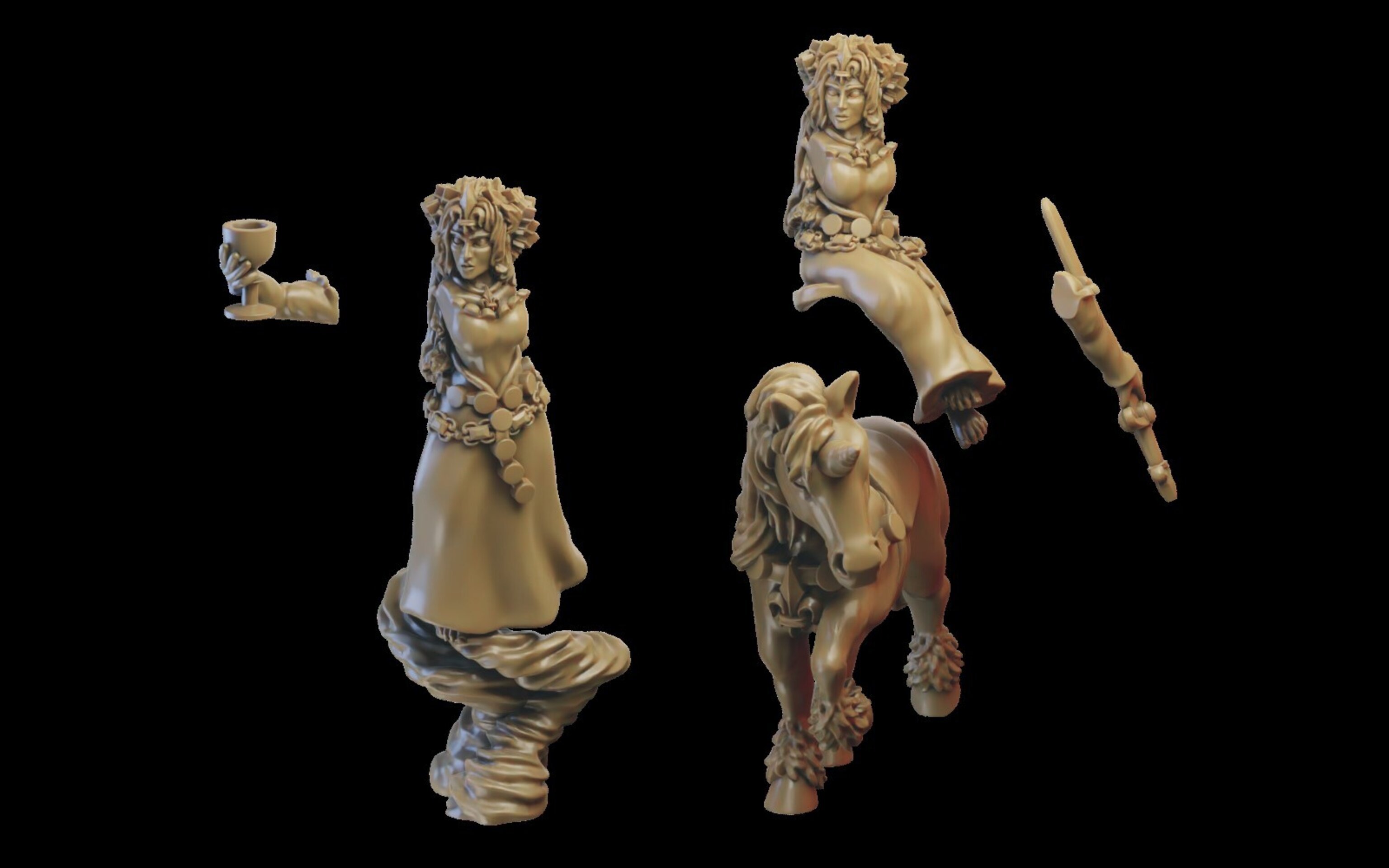 Prophetess Character (ilhadiel) bretonnia - wargames - resin miniatures - 28 mm - 3