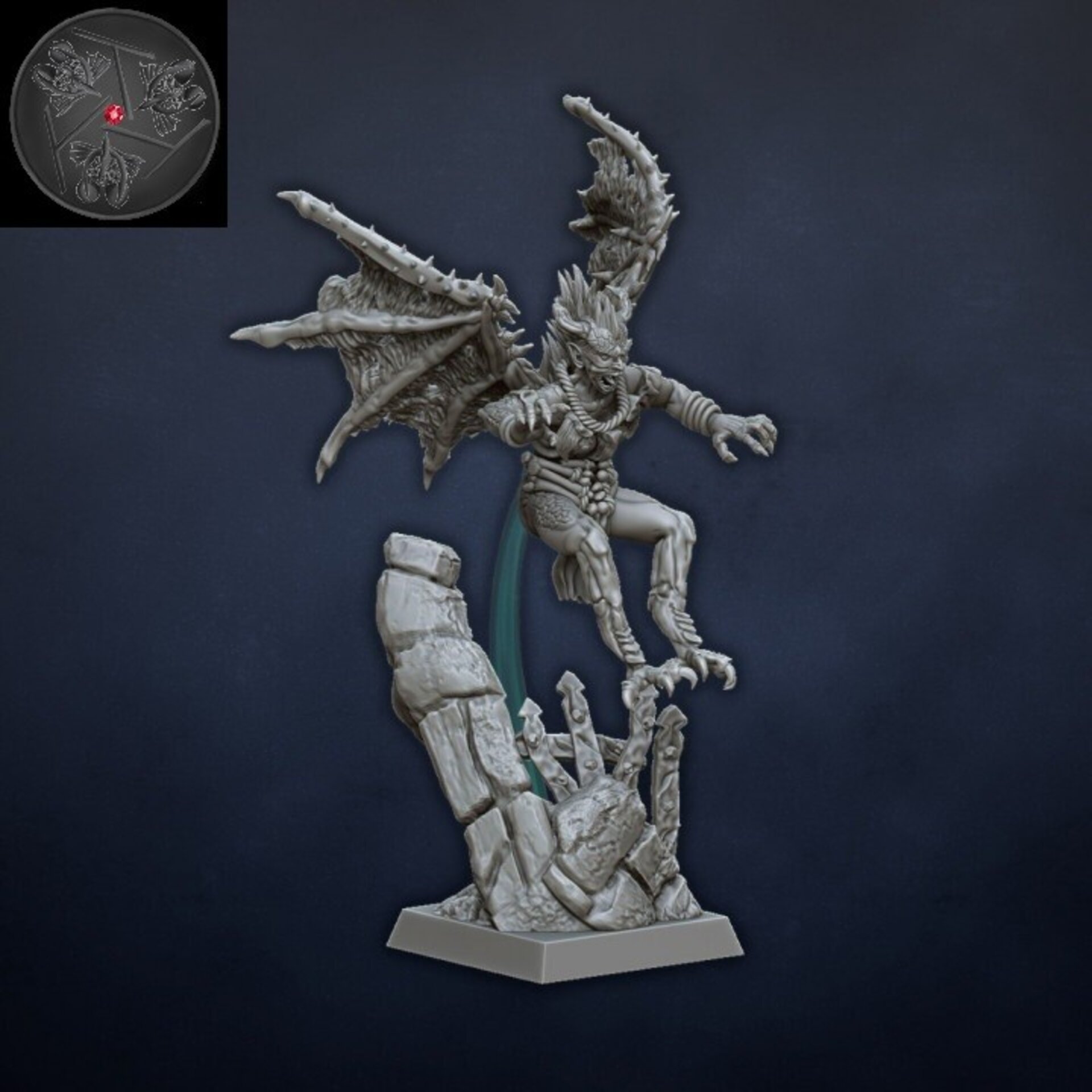 Harpies (dragons lake) beastmen - wargames - resin miniatures - 28 mm - 4