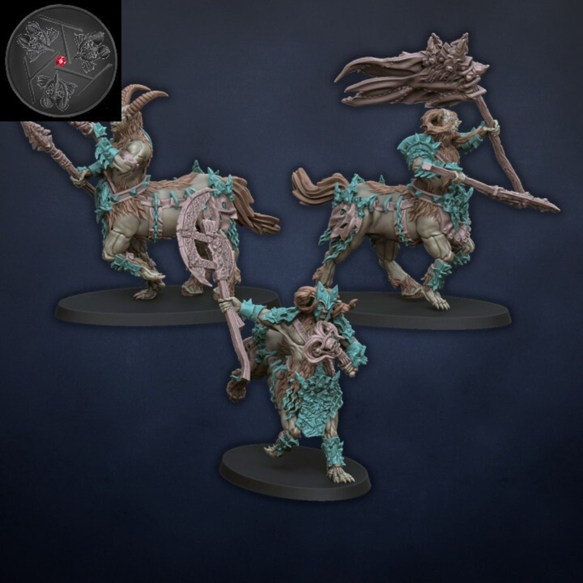 Centigors (dragons lake) beastmen - wargames - resin miniatures - 28 mm - 2