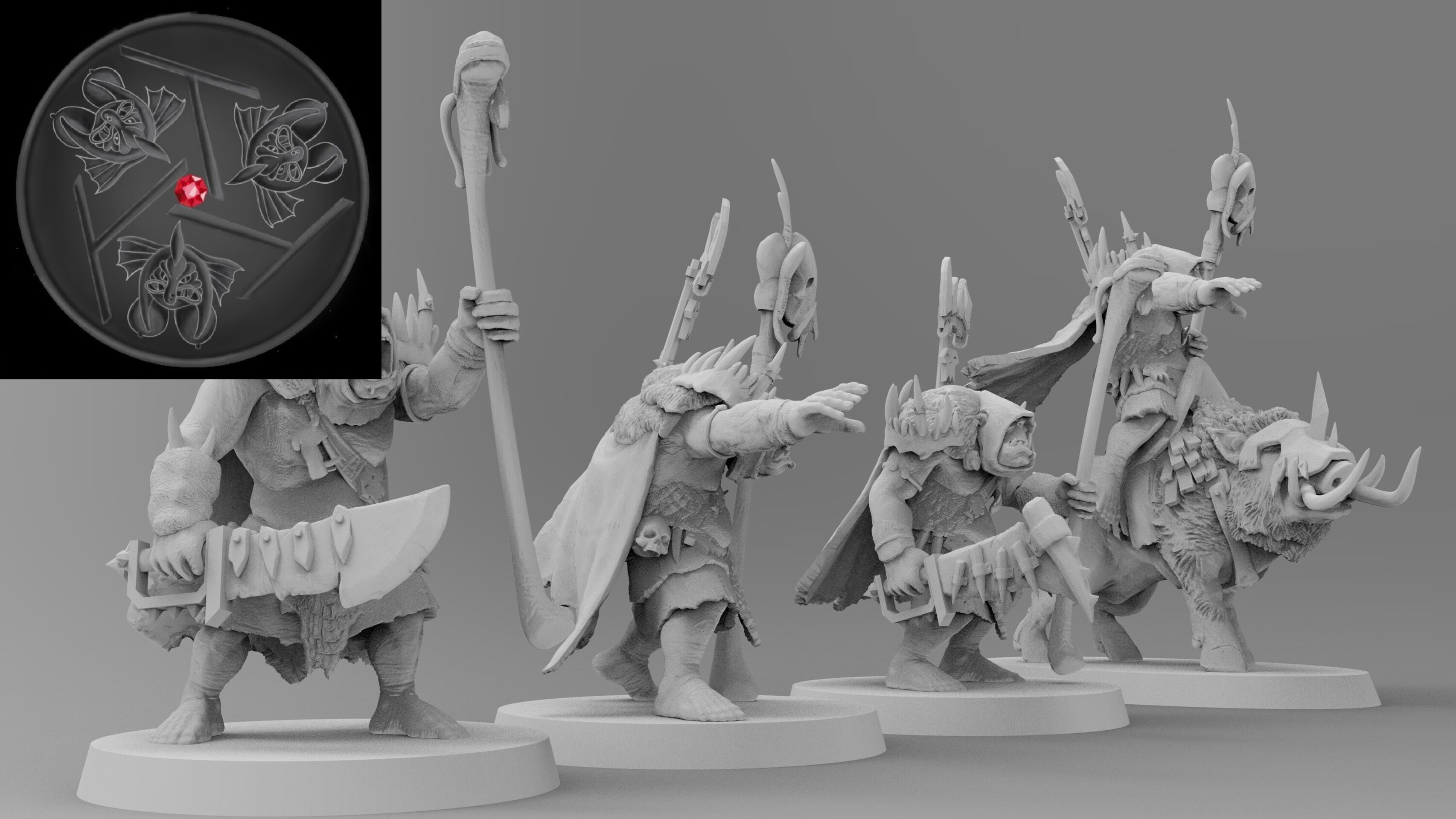Shaman Orc (emang) orcs & goblins - wargames - resin miniatures - 28 mm - 2