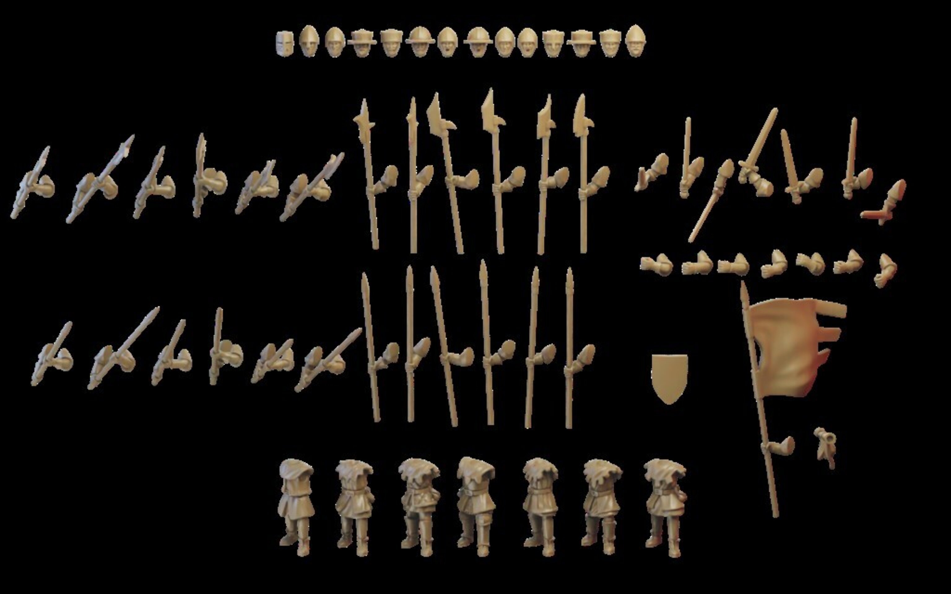 Men At Arms (ilhadiel) bretonnia - wargames - resin miniatures - 28 mm - 3