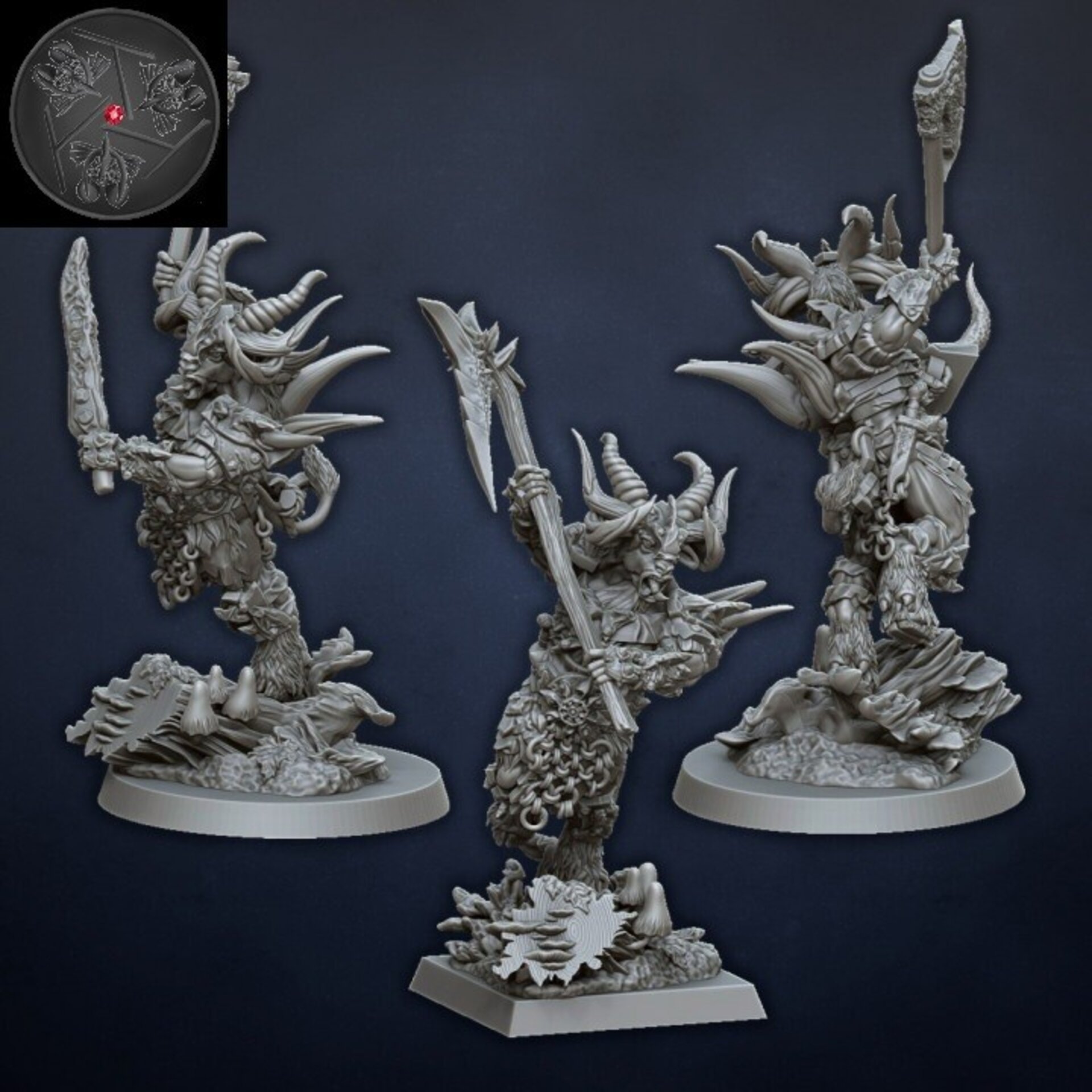 Beastlord on foot (dragons lake) beastmen - wargames - resin miniatures - 28 mm - 3