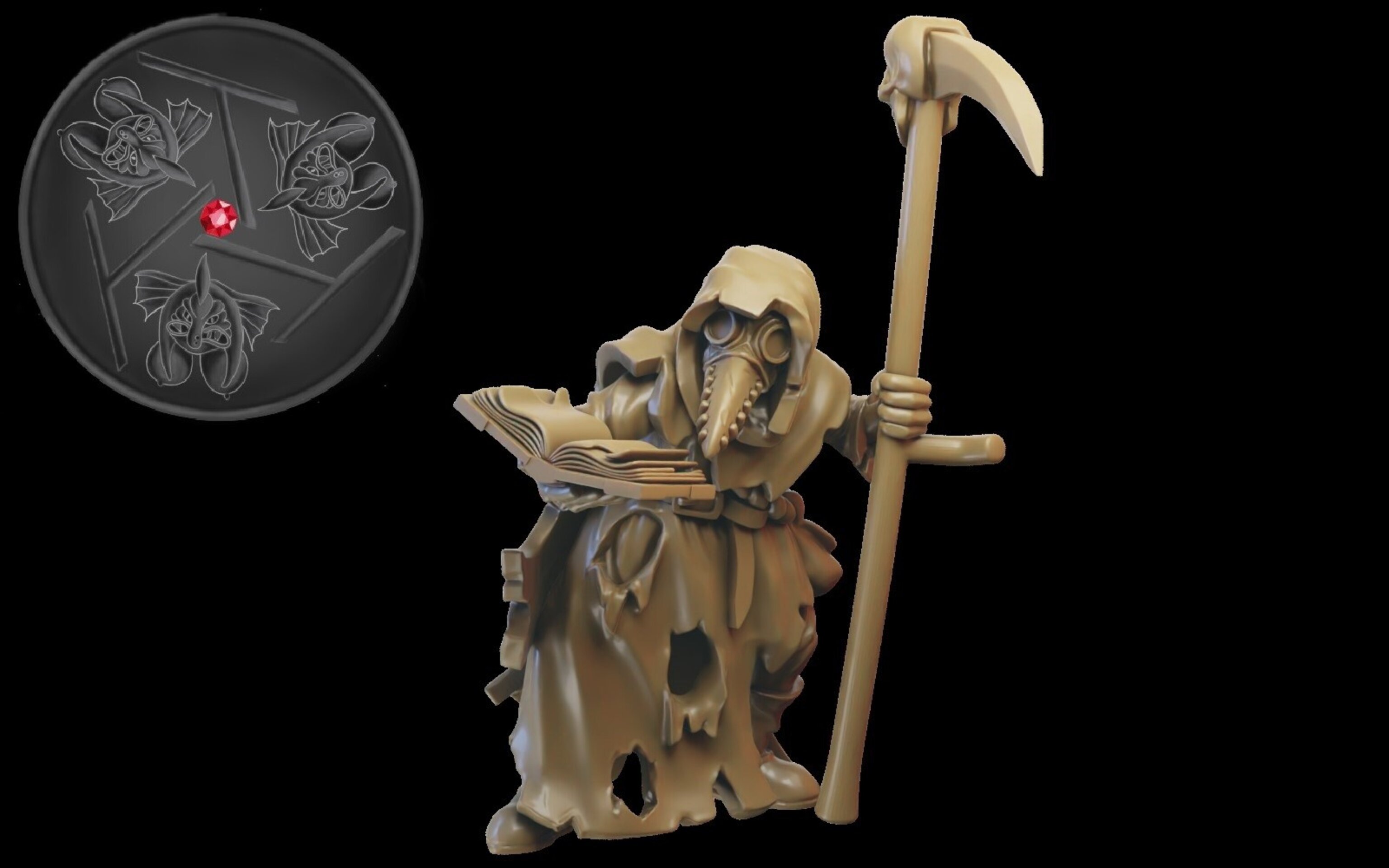 Necromancer on foot (ilhadiel) vampire counts - wargames - resin miniatures - 28 mm - 1