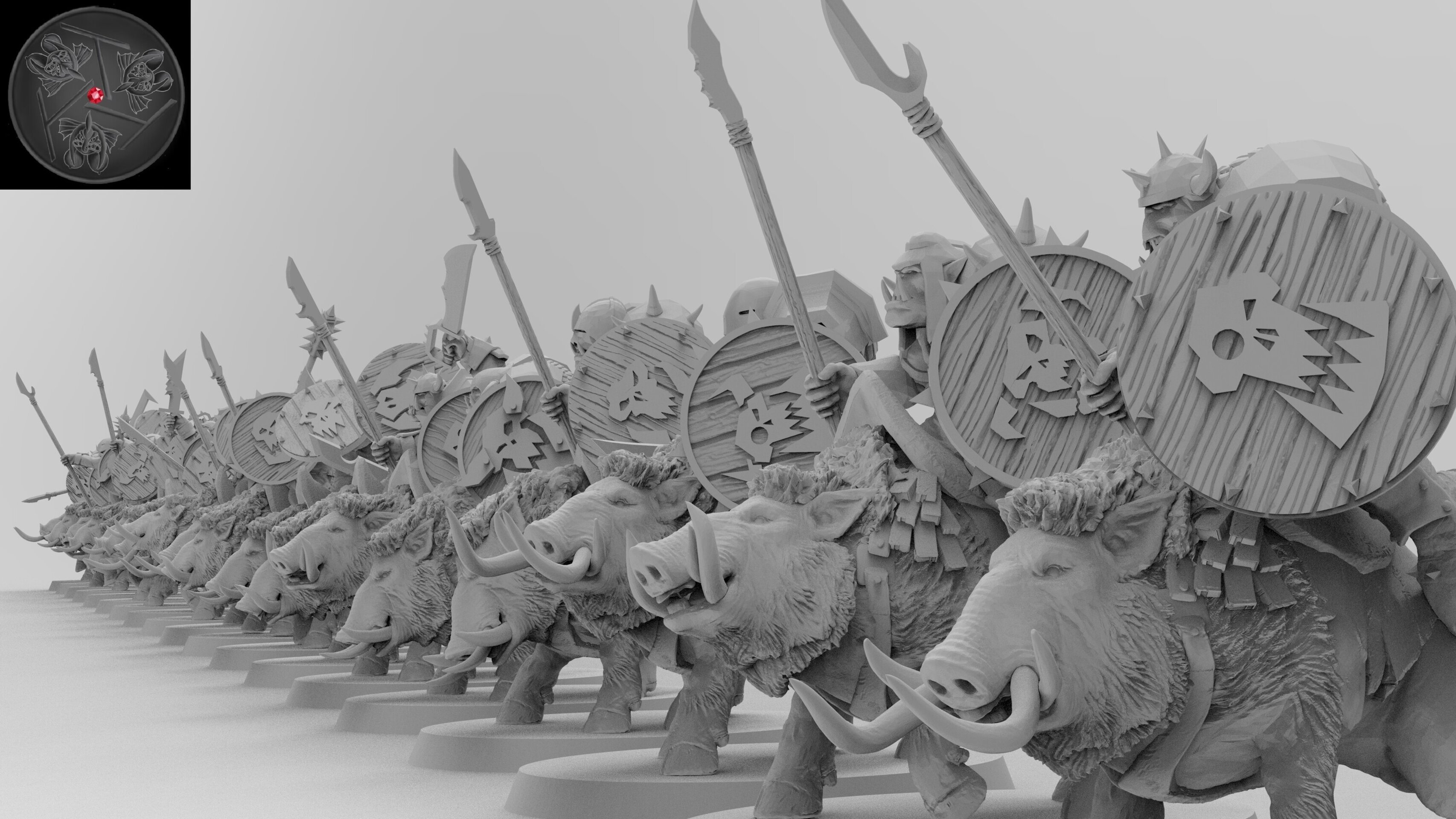 Orc Boar Boys (emang) orcs & goblins - wargames - resin miniatures - 28 mm - 4