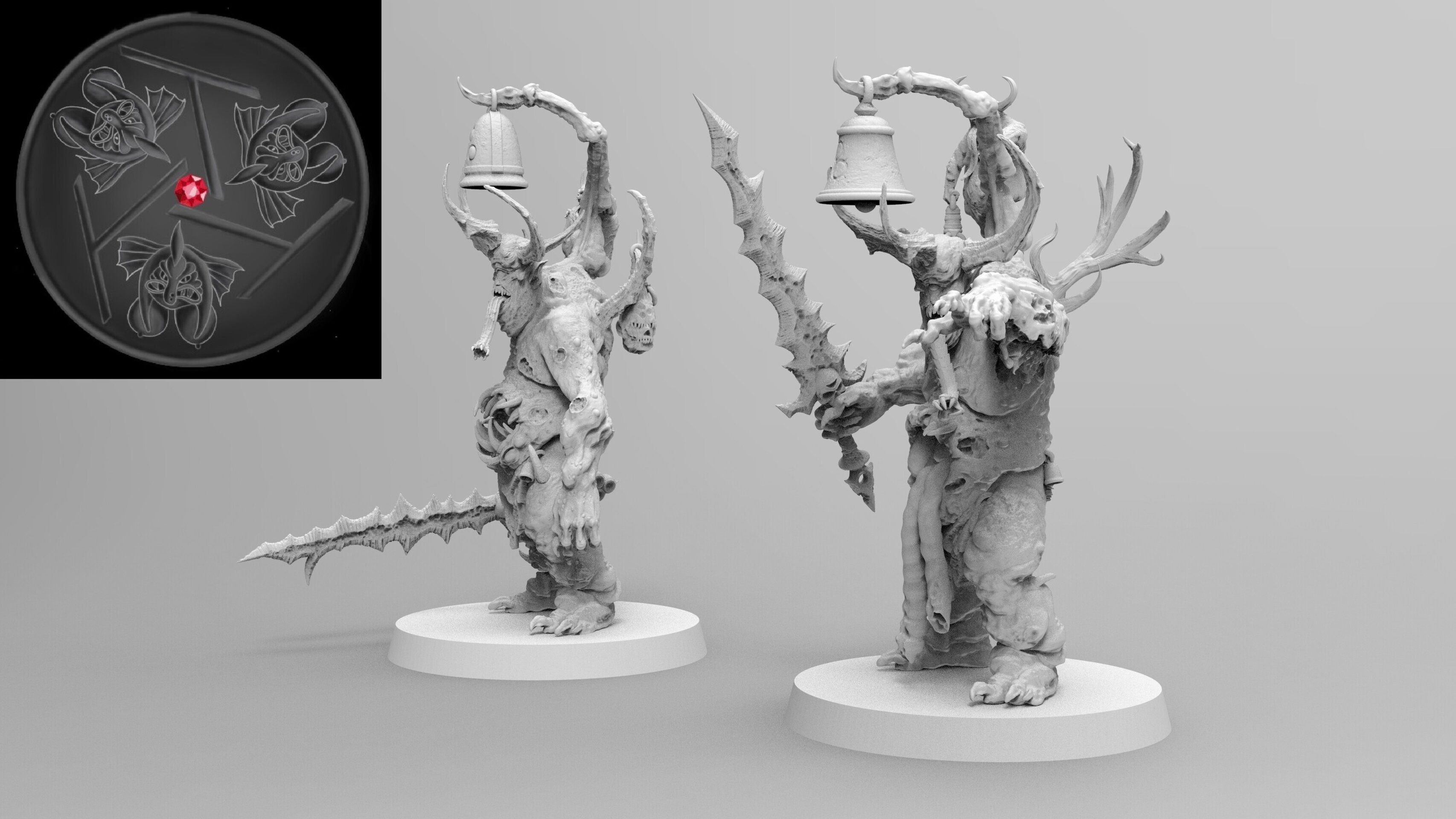 Pestilence God Herald on foot (emang) chaos daemons - resin miniatures - 28 mm - 2