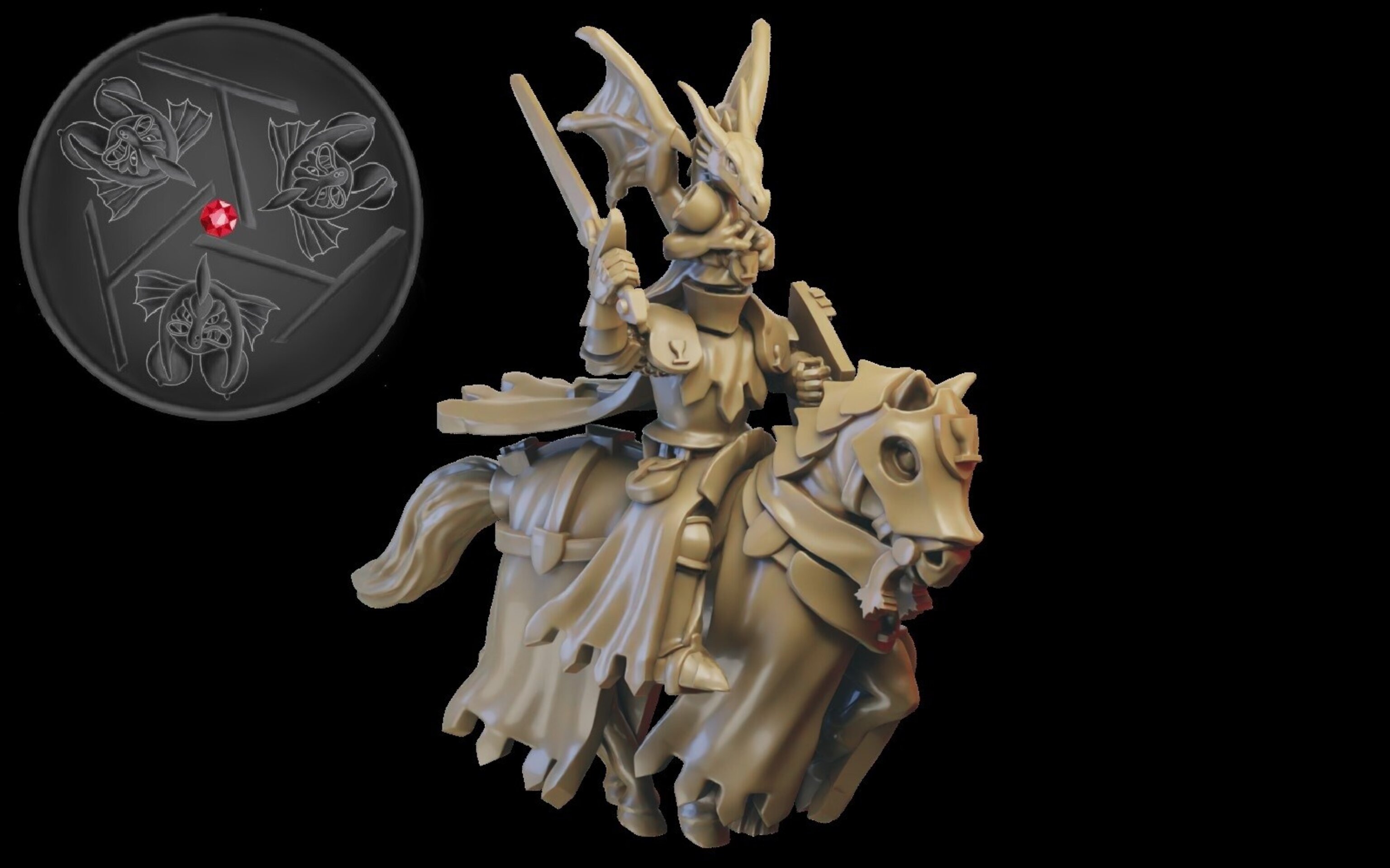 Hero on horse (ilhadiel) bretonnia - wargames - resin miniatures - 28 mm - 3