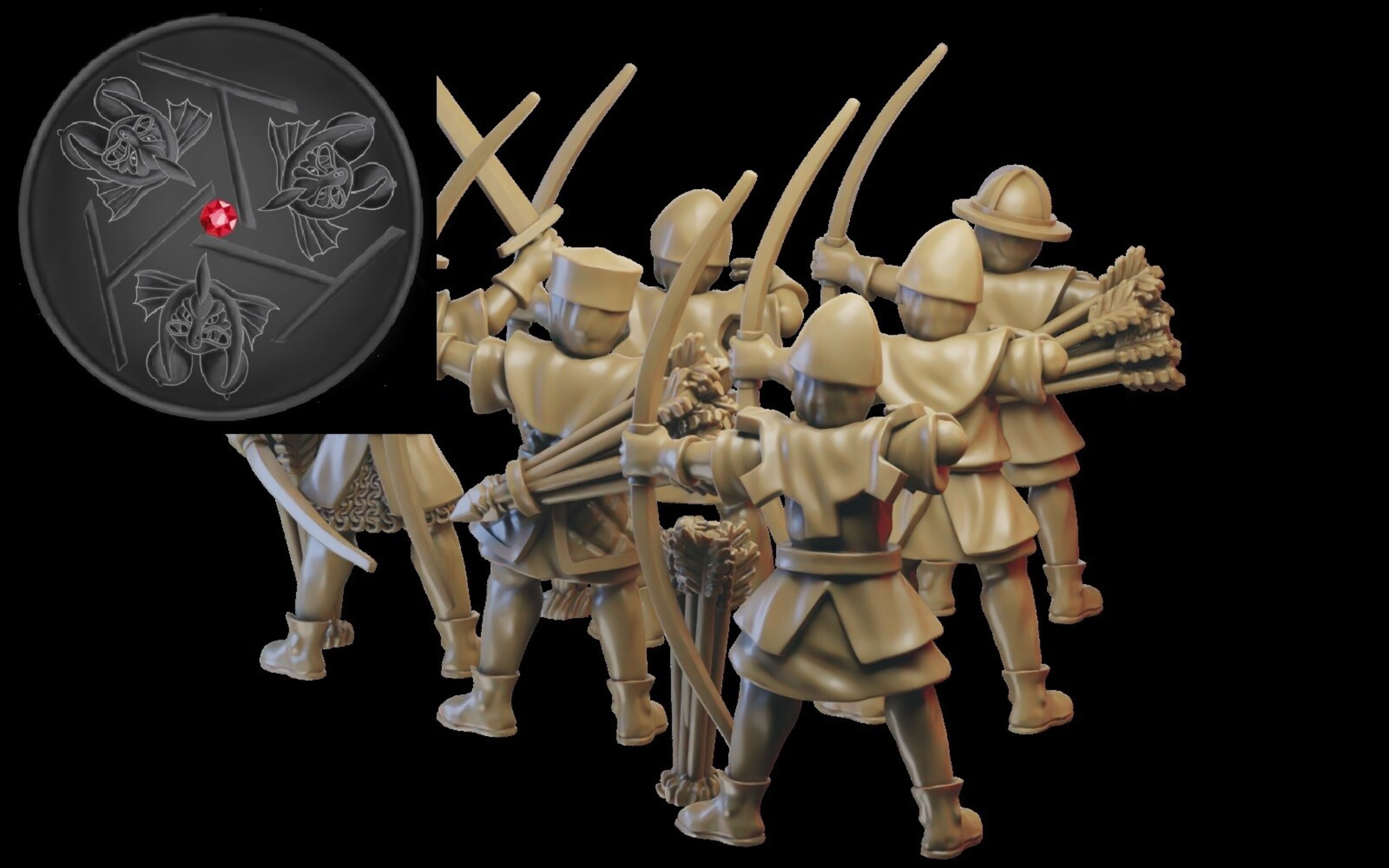 Peasant Bowmen (ilhadiel) bretonnia - wargames - resin miniatures - 28 mm - 2