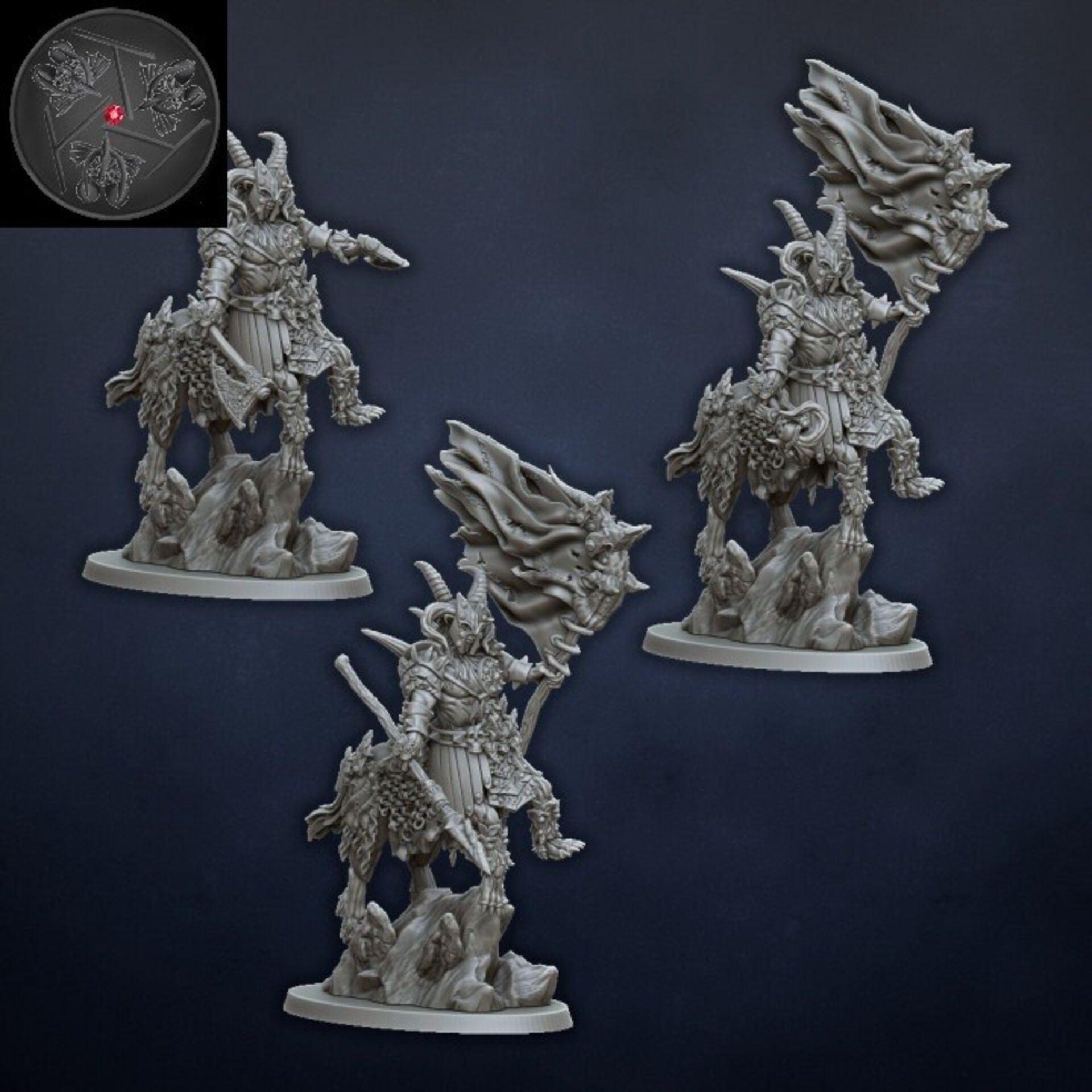 Centigor Hero (dragons lake) beastmen - wargames - resin miniatures - 28 mm - 3